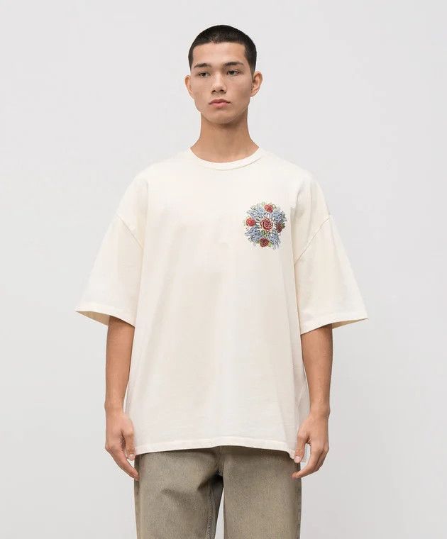 Amiri o1h1sh11225 Crystal Out For Trouble Tee in Ivory/White Size US L / EU 52-54 / 3 - 2 Thumbnail