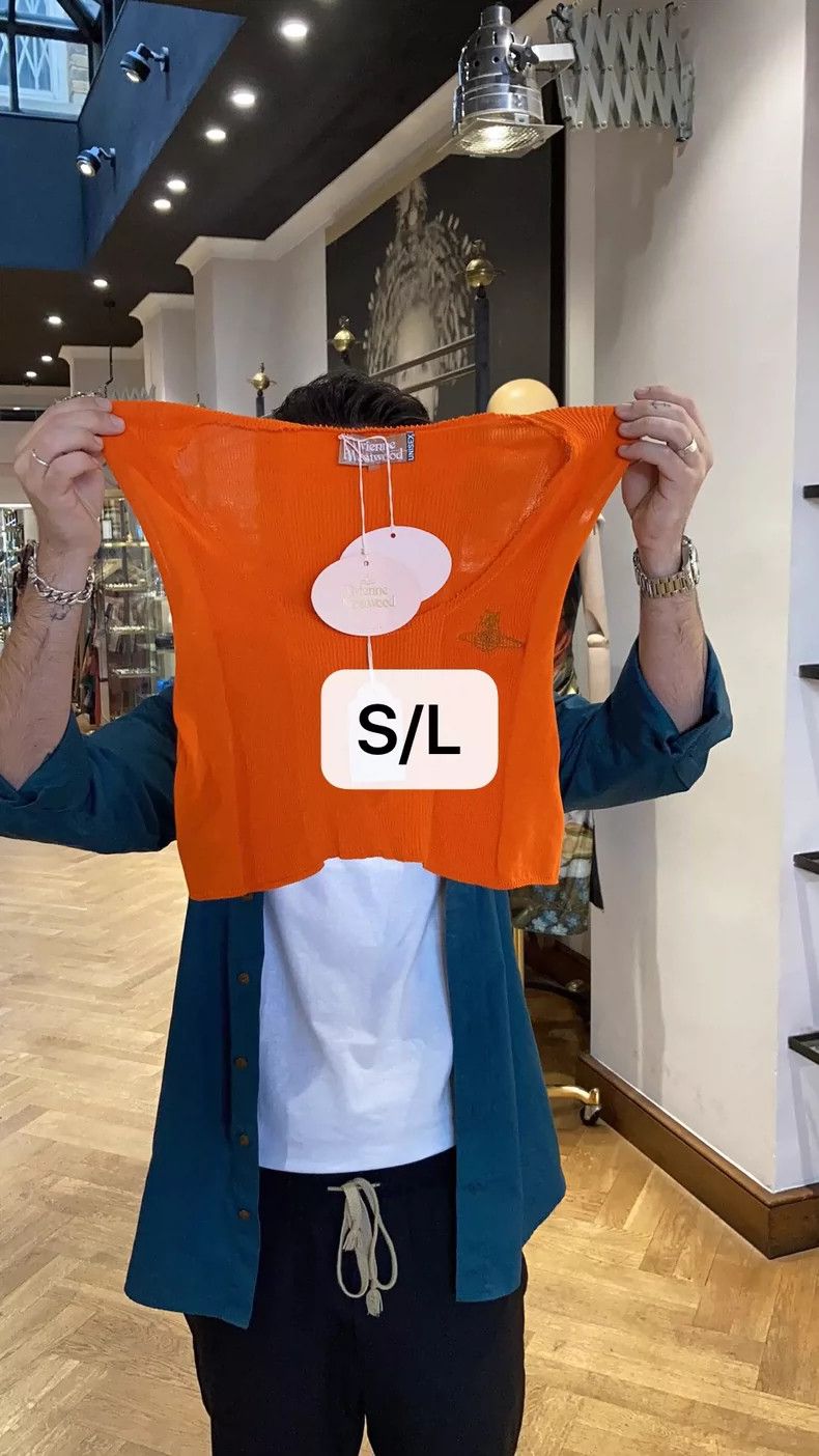Vivienne Westwood vivienne westwood Orange knit vest with gold logo Size S / US 4 / IT 40 - 3 Thumbnail