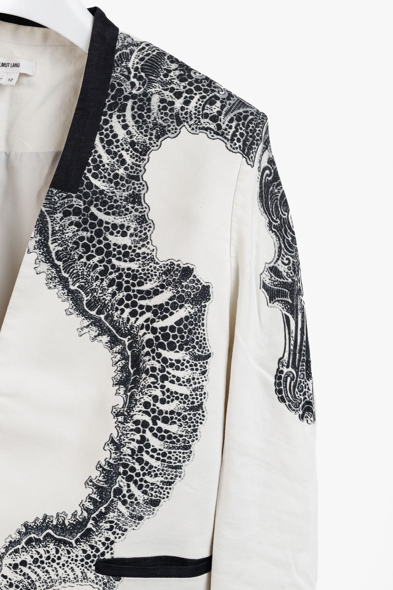 Helmut Lang Helmut Lang Black Seahorse Pair Print White Jacket Size XL / US 12-14 / IT 48-50 - 5 Thumbnail