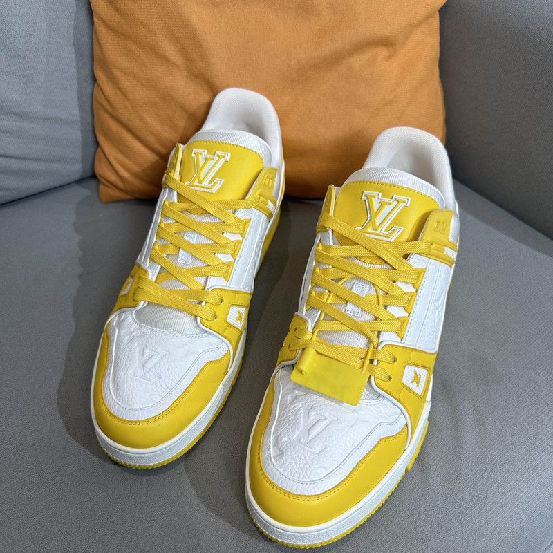 Louis Vuitton Louis Vuitton Yellow Low-Top Fashion Sneakers 0079 Size US 10 / EU 43 - 1 Thumbnail