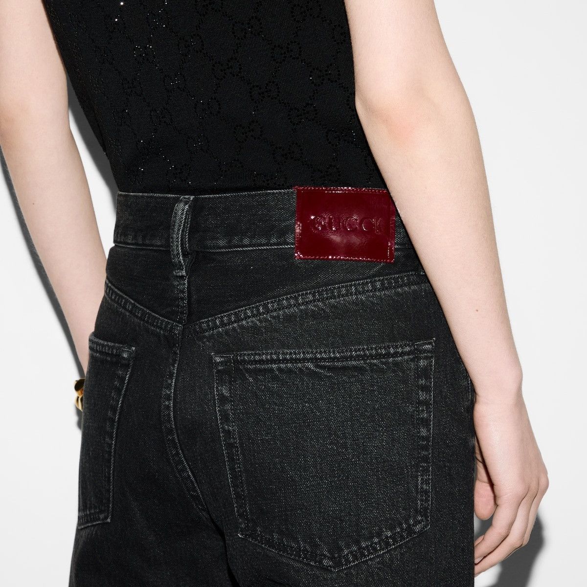 Gucci oc11z1125 Straight Denim Pant With Laser Detail Grey Washed Size 30" / US 8 / IT 44 - 6 Thumbnail