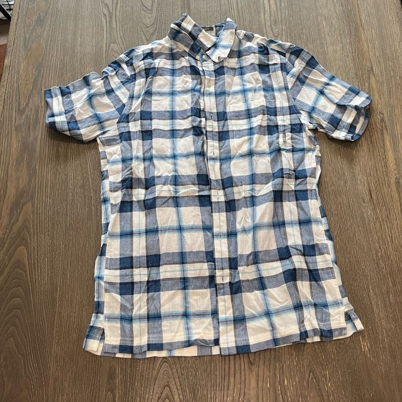 Eddie Bauer NWOT Eddie Bauer Classic Fit Woven White Blue Plaid Shirt M Size US M / EU 48-50 / 2 - 1 Thumbnail