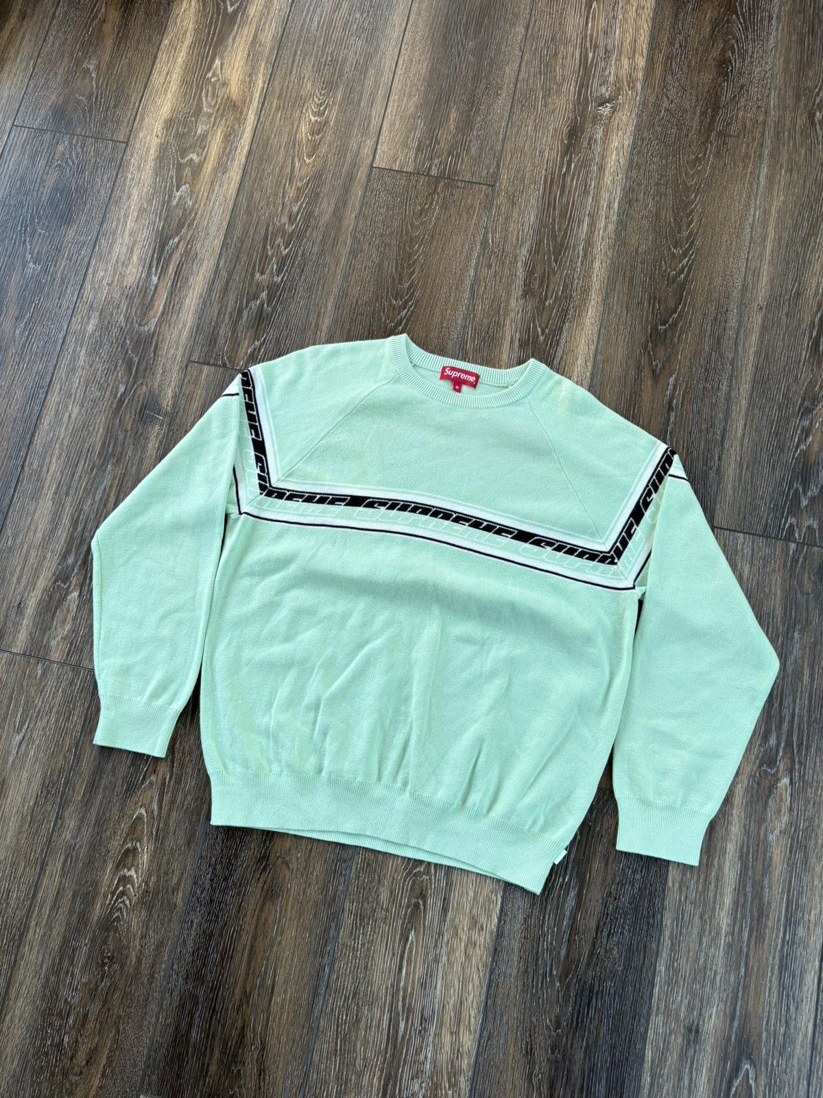 Supreme Supreme Striped Raglan Sweater SS18 Mint Size US M / EU 48-50 / 2 - 1 Thumbnail