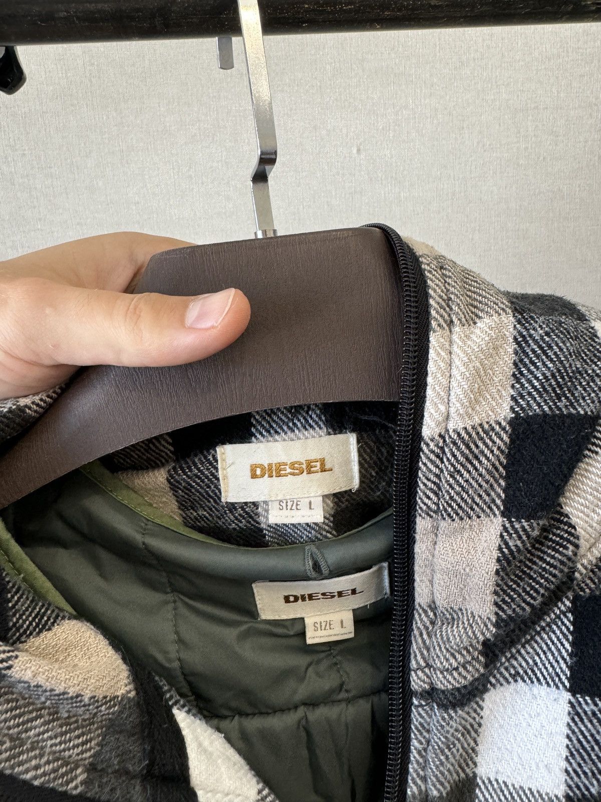 Diesel Diesel vintage y2k checkered flannel lined full zip jacket Size US L / EU 52-54 / 3 - 17 Thumbnail