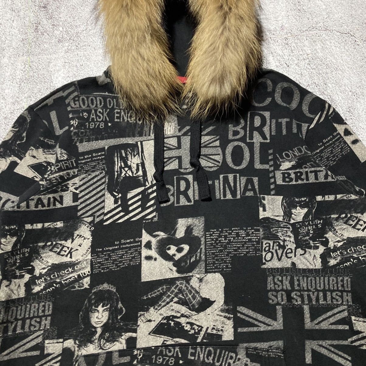 Japanese Brand 2000s Ask Enquired British England Punk Style Fur Hoodie Size US XL / EU 56 / 4 - 4 Thumbnail