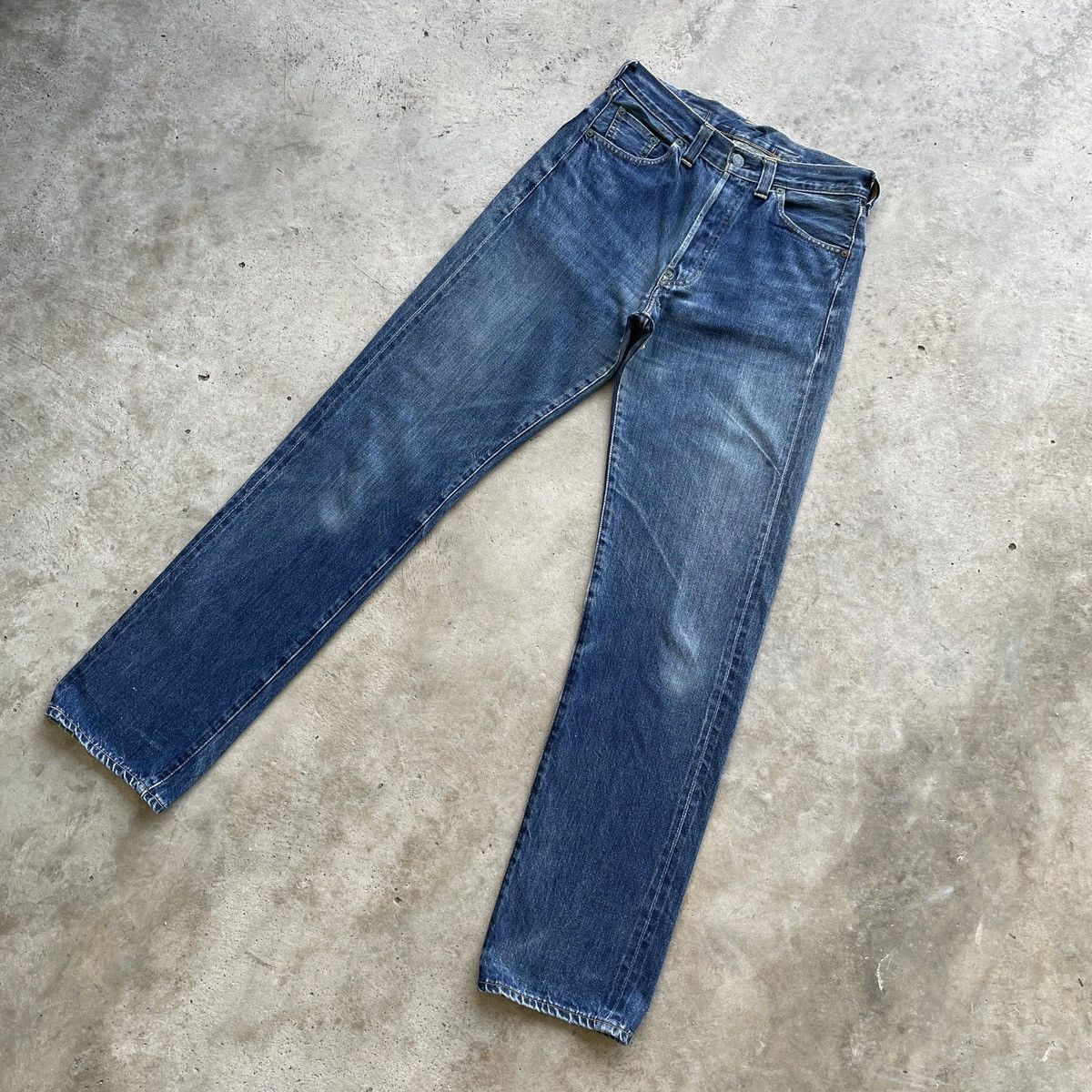 Levi's Vintage Levi’s Big E USA Faded Buckle Selvedge Jeans Pants Size US 28 / EU 44 - 3 Thumbnail