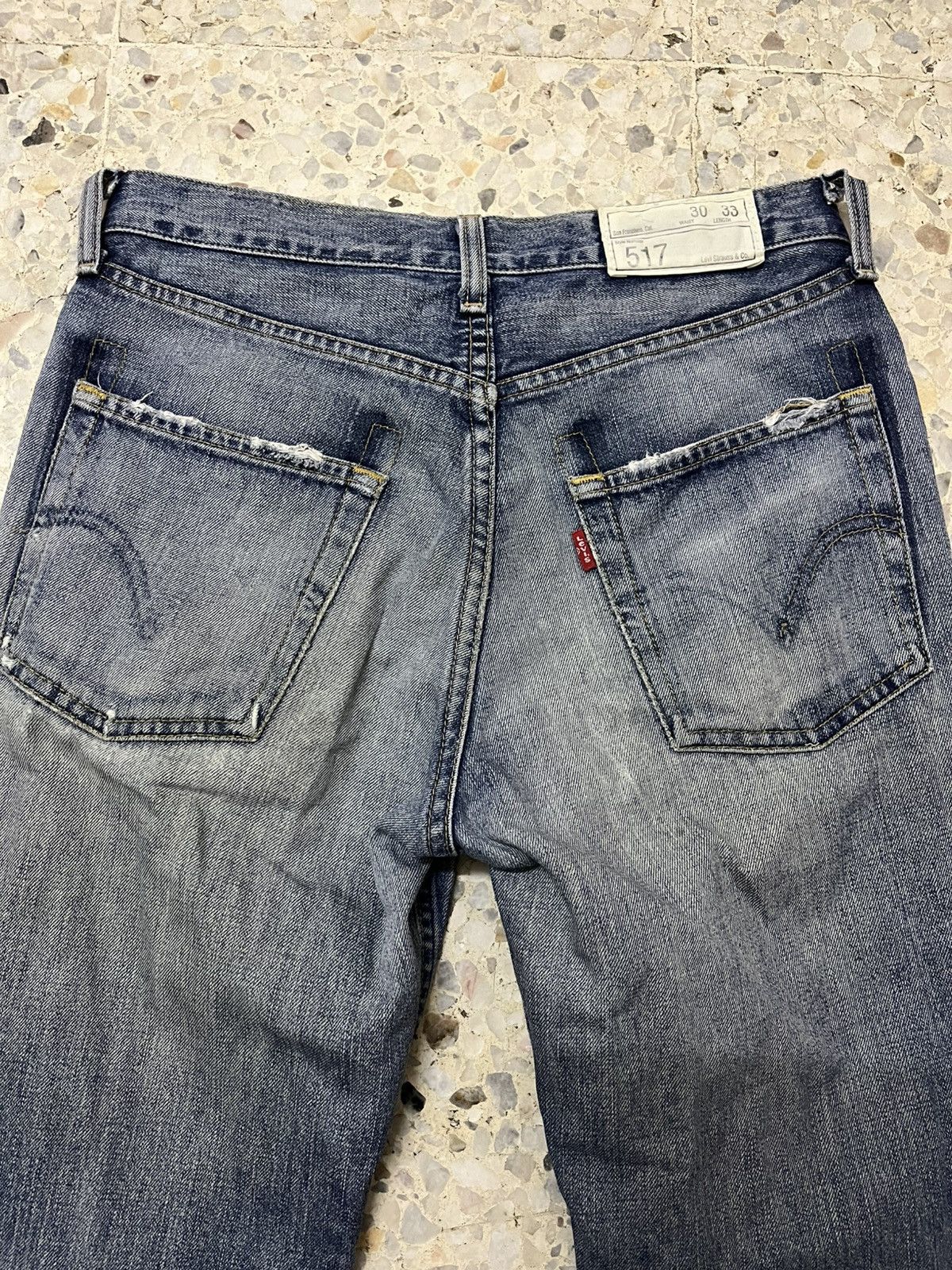vintage levis 517 boot cut light blue jeans