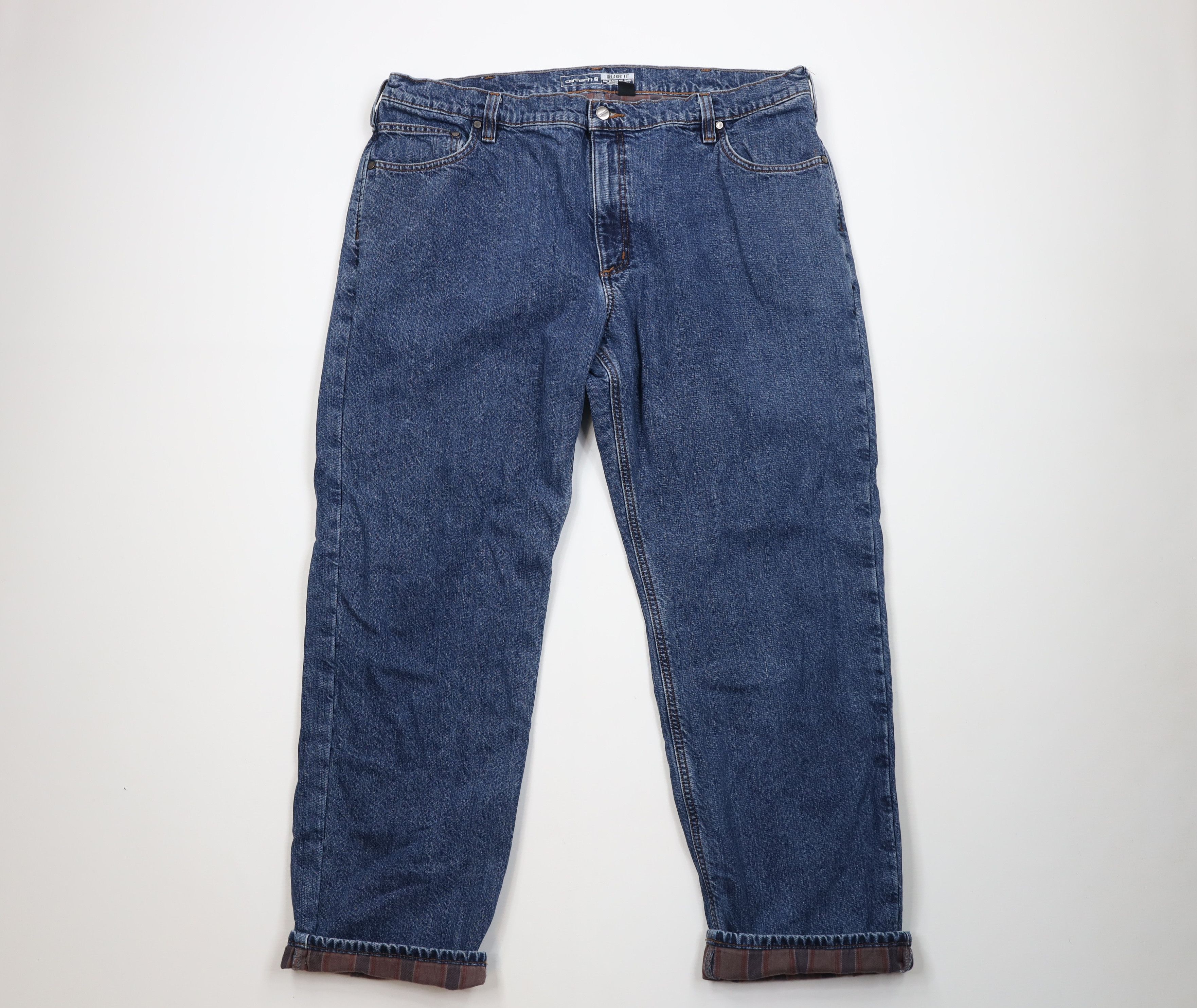 Carhartt Vintage Carhartt Fit Flannel Lined Wide Leg Jeans Blue Size US 42 / EU 58 - 1 Thumbnail
