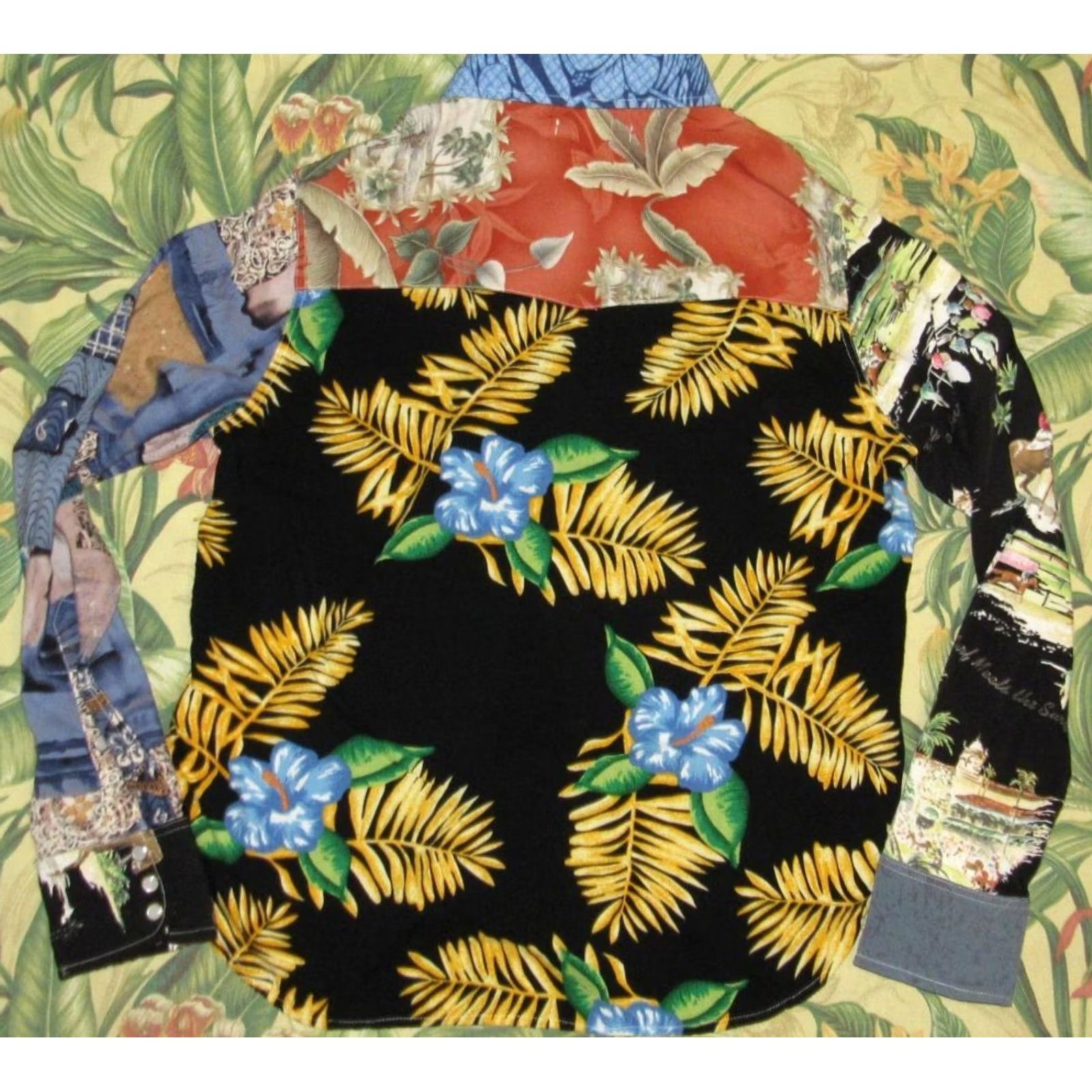 RE/DONE VINTAGE RE/DONE Sorted Hawaiian Rayon Long Sleeve Pearl Snap Shirt Small Size S / US 4 / IT 40 - 3 Thumbnail