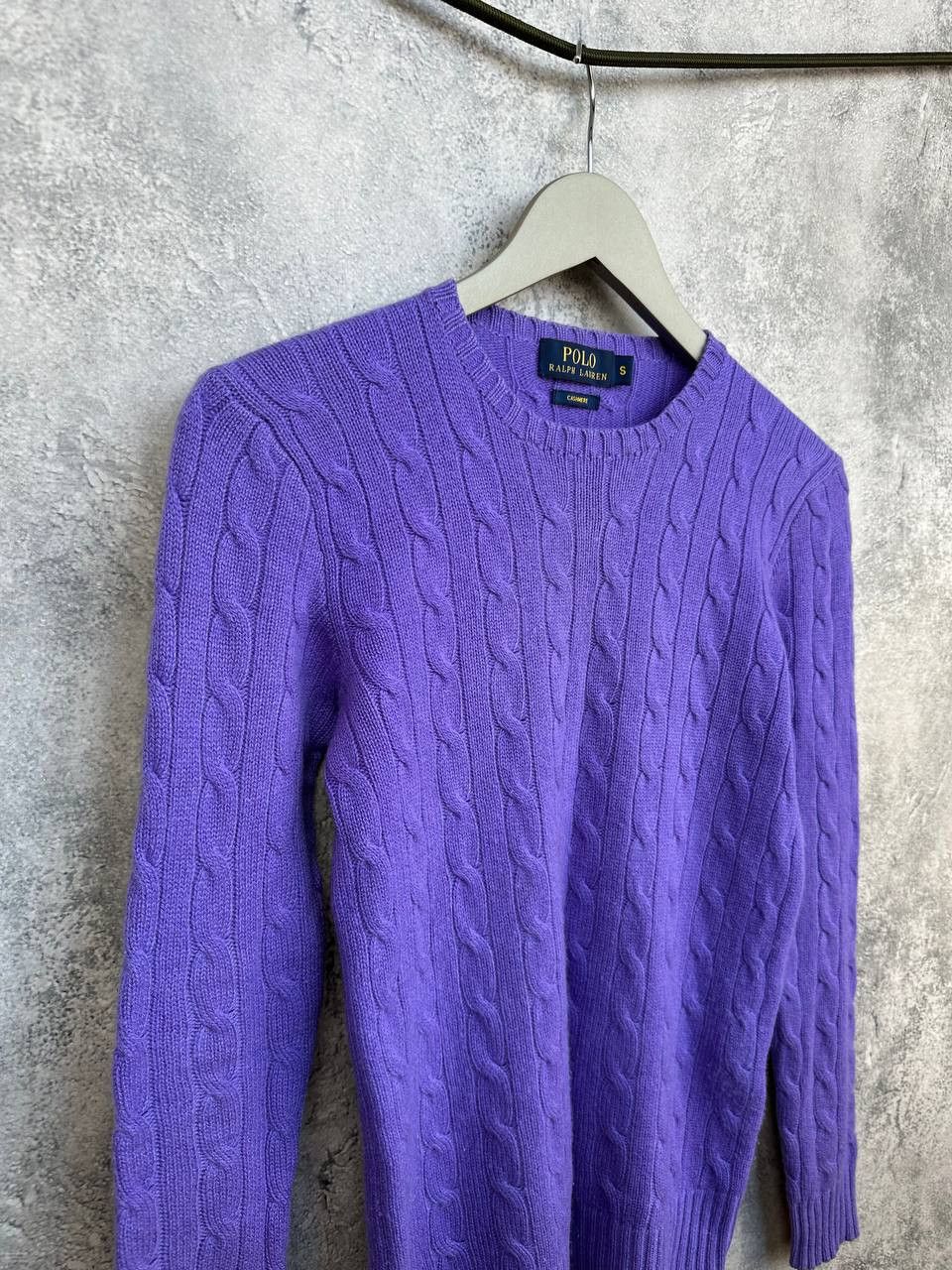 Polo Ralph Lauren Polo Ralph Lauren 100% Cashmere Cable Knit Purple Sweater Size S / US 4 / IT 40 - 3 Thumbnail