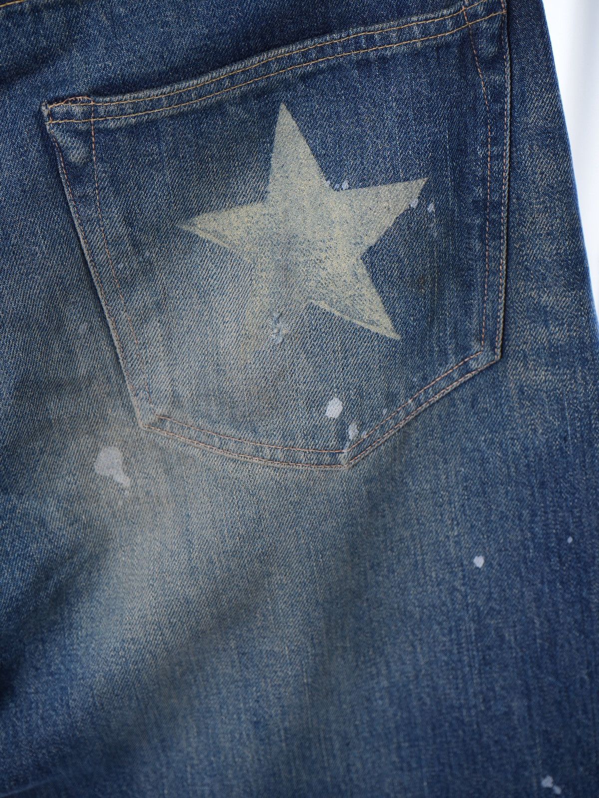 Sugar Cane Sugarcane 901 Wash Selvedge Lone Star Distressed Denim Jeans Size US 34 / EU 50 - 6 Thumbnail