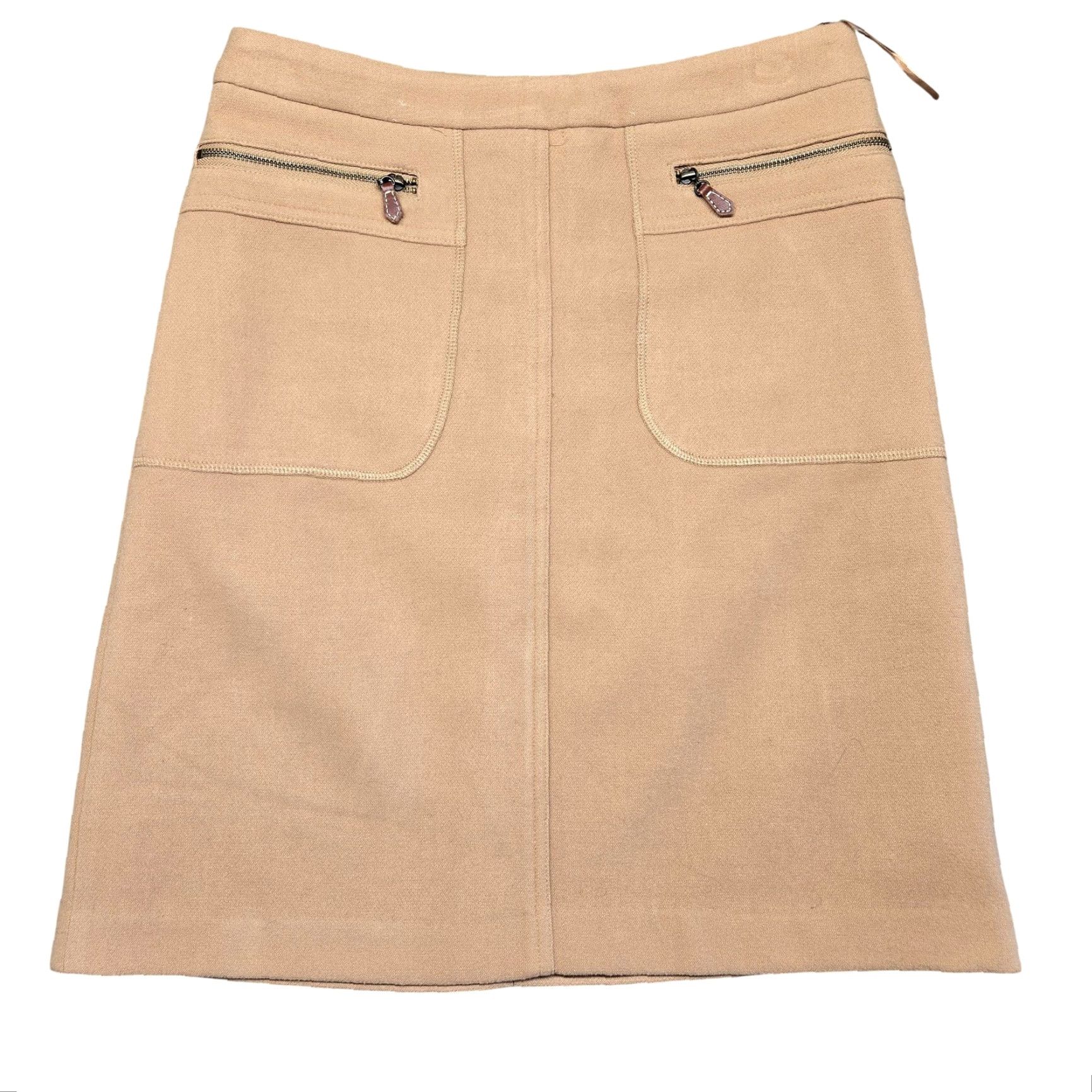 J.McLaughlin J. McLaughlin Skirt Womens 0 Beige A-Line Knee Length Lined Pockets Zip Size 25" / US 0 / IT 36 - 2 Thumbnail