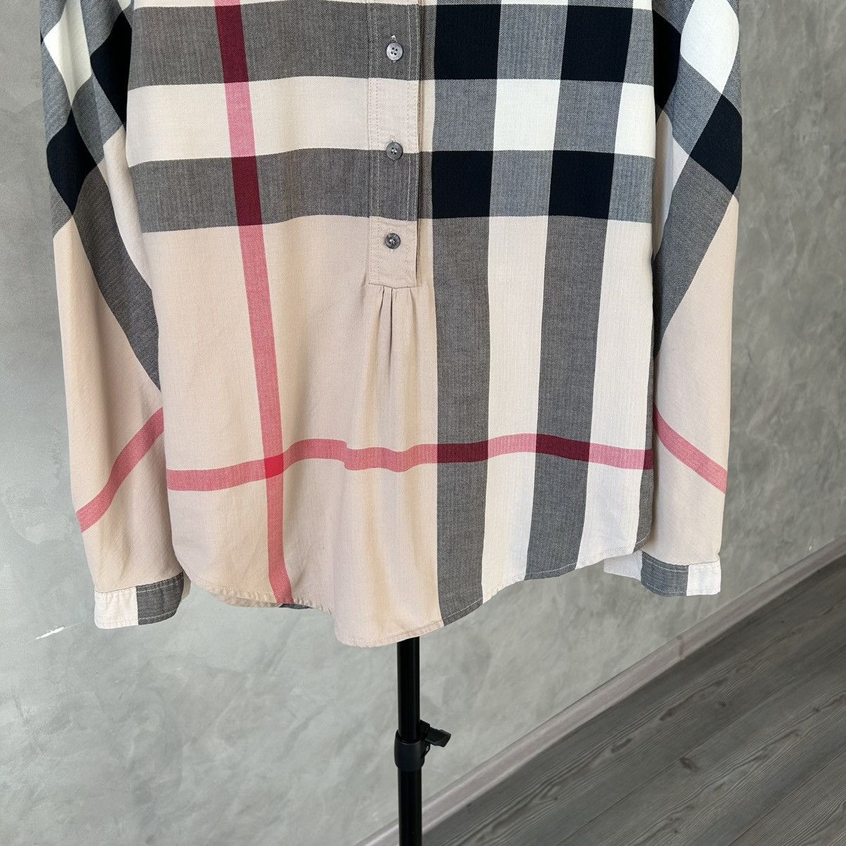 Burberry Brit Beige Nova Check Cotton Half Placket Blouse