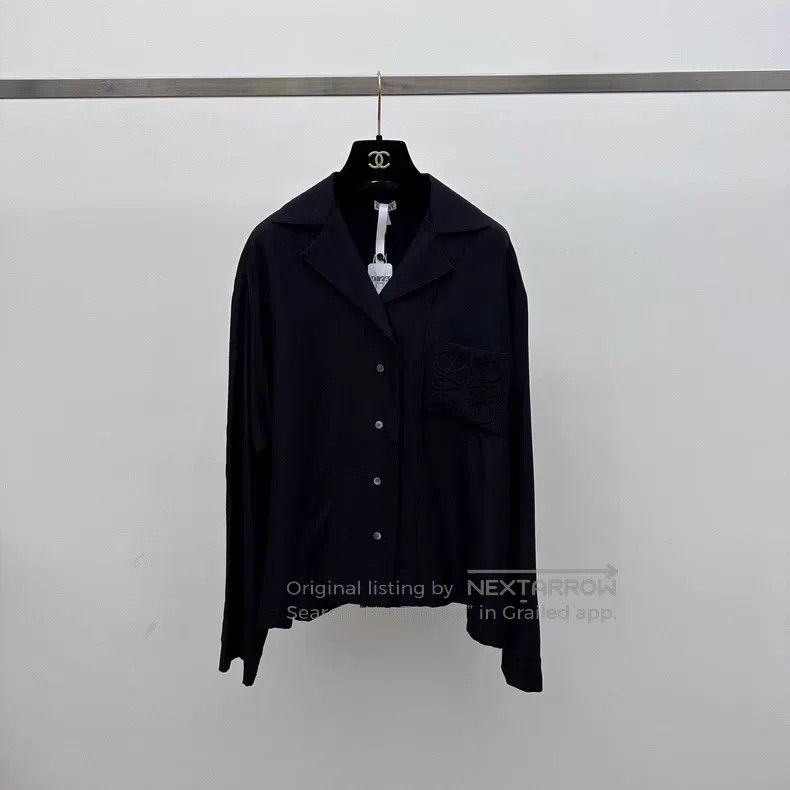 Loewe Loewe Black Pocket Logo Shirt Size XS / US 0-2 / IT 36-38 - 2 Thumbnail