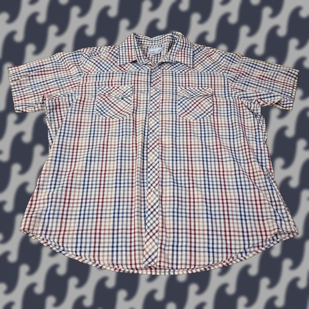 Wrangler Wrangler Wrancher Shirt Plaid Multicolor 2X Big & Tall Mens Short Sleeve Snap Button-Up Collared Shirt Size US XXL / EU 58 / 5 - 1 Thumbnail