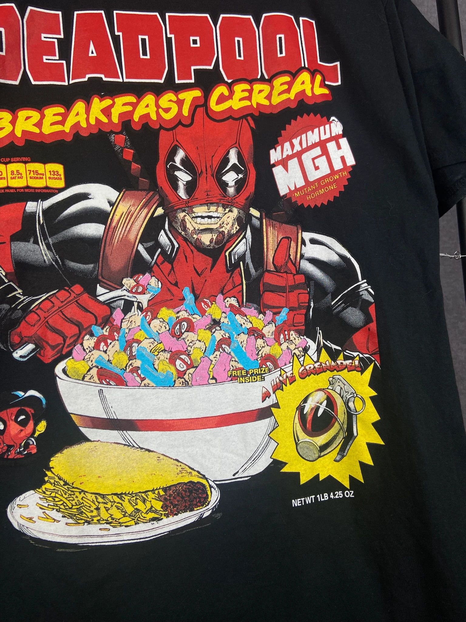 Marvel Comics Marvel Deadpool Breakfast Cereal Graphic Tee | Black L | Size US L / EU 52-54 / 3 - 2 Thumbnail