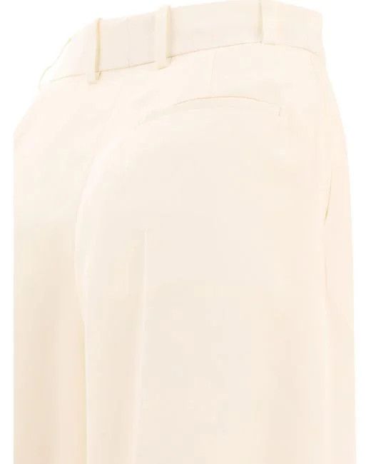 Alexander McQueen o1s22i1n1024 Double Pleated Palazzo Pants in Ivory Size 28" / US 6 / IT 42 - 4 Thumbnail