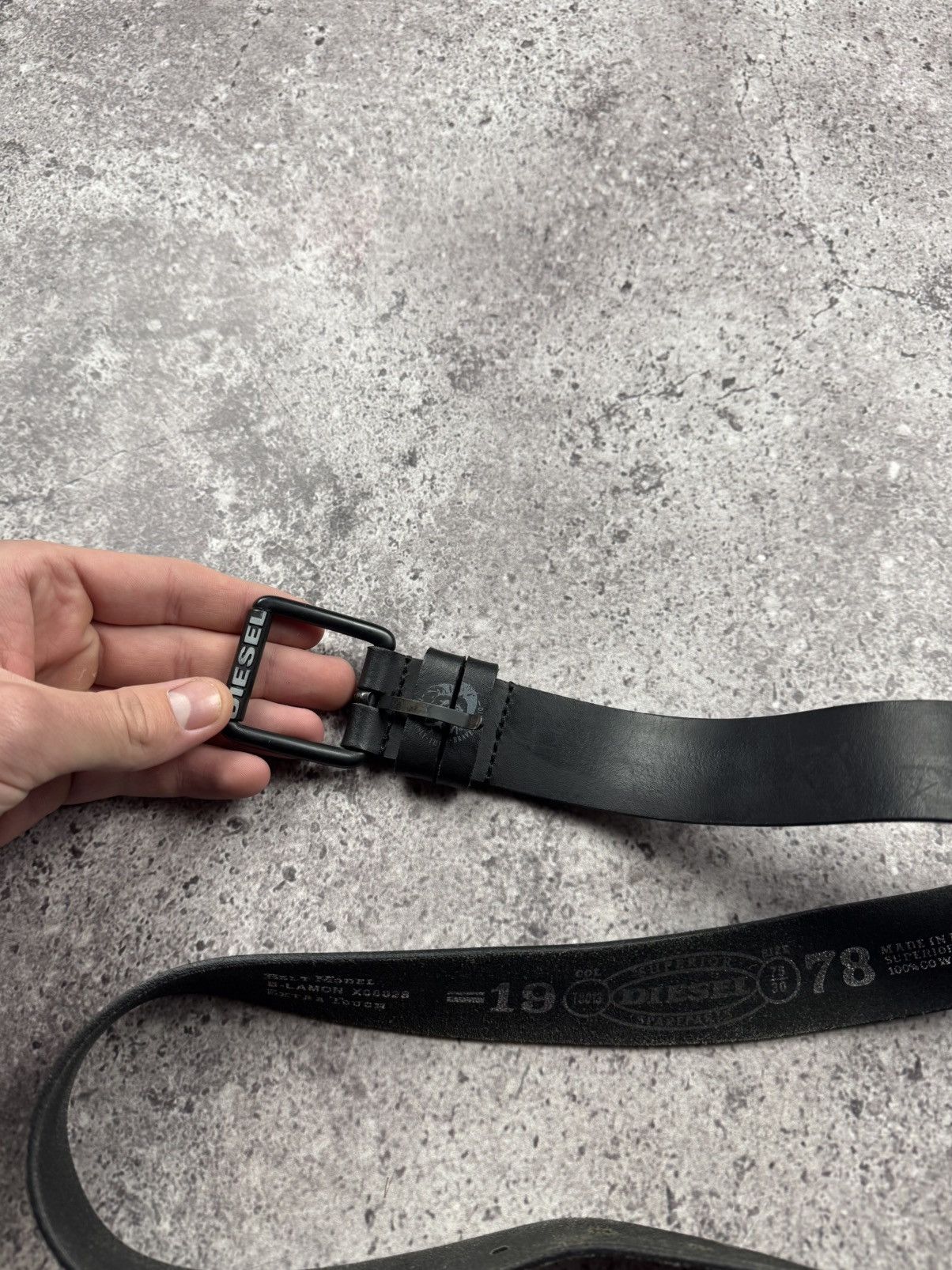 Diesel 🔥Vintage Diesel Punk Rock Gothic Skinny Leather Y2K Belt Size 30 - 11 Thumbnail