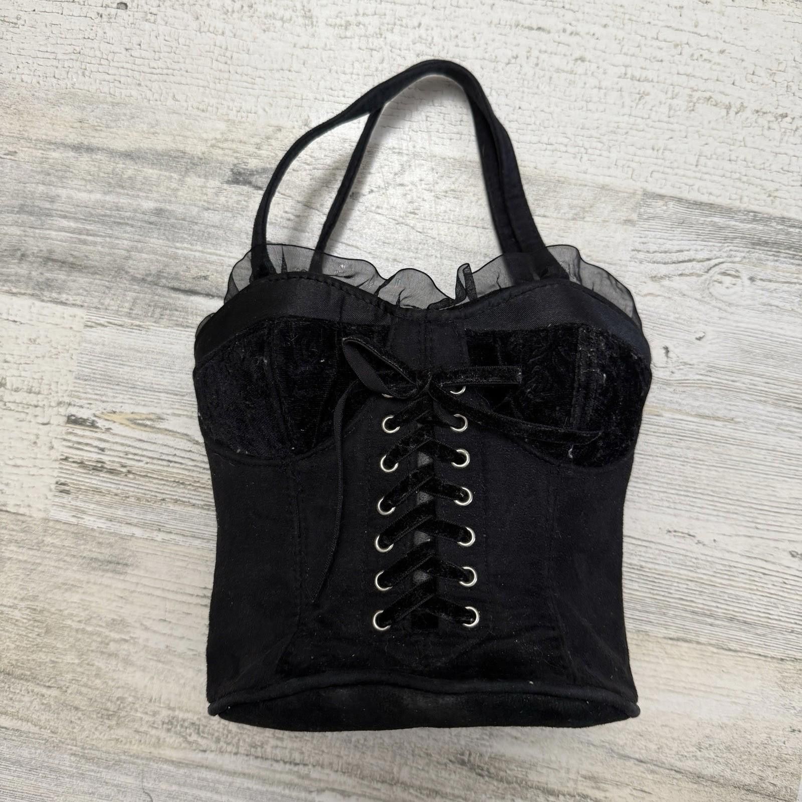 Grunge Emo Goth Corset Clutch Purse in Black, Women's