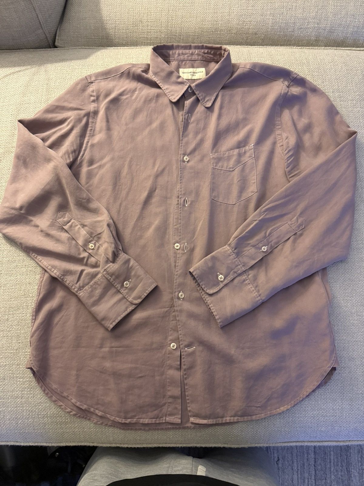 Officine Generale Officine Générale Benoit Shirt — Washed Purple/Plum | Size L Size US L / EU 52-54 / 3 - 8 Thumbnail