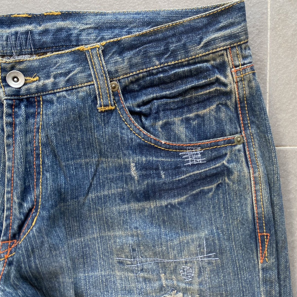 Japanese Brand Distressed denim straight leg Size US 34 / EU 50 - 3 Thumbnail