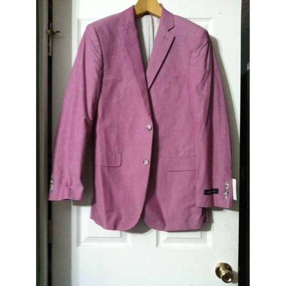 Alan Flusser ALAN FLUSSER MENS NEW RASPBERRY COTTON SPORT COAT BLAZER 40L Size 40L - 1 Thumbnail