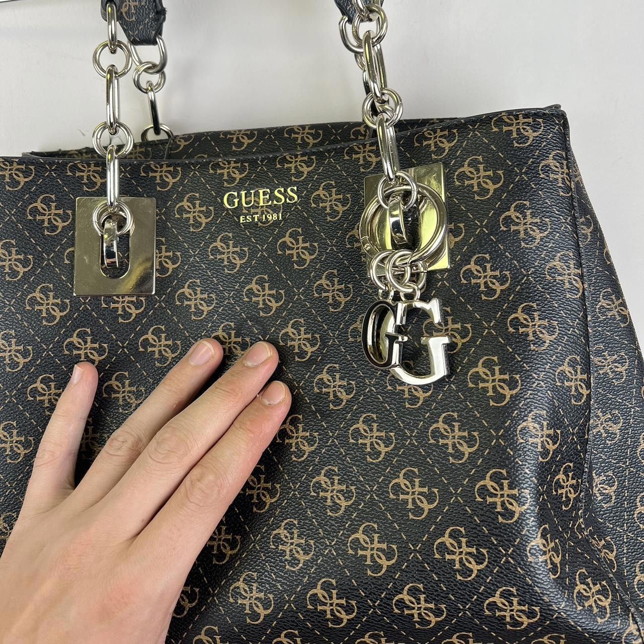 Guess GUESS Signature Pattern Tote Bag with Chain Detail Size ONE SIZE - 3 Thumbnail