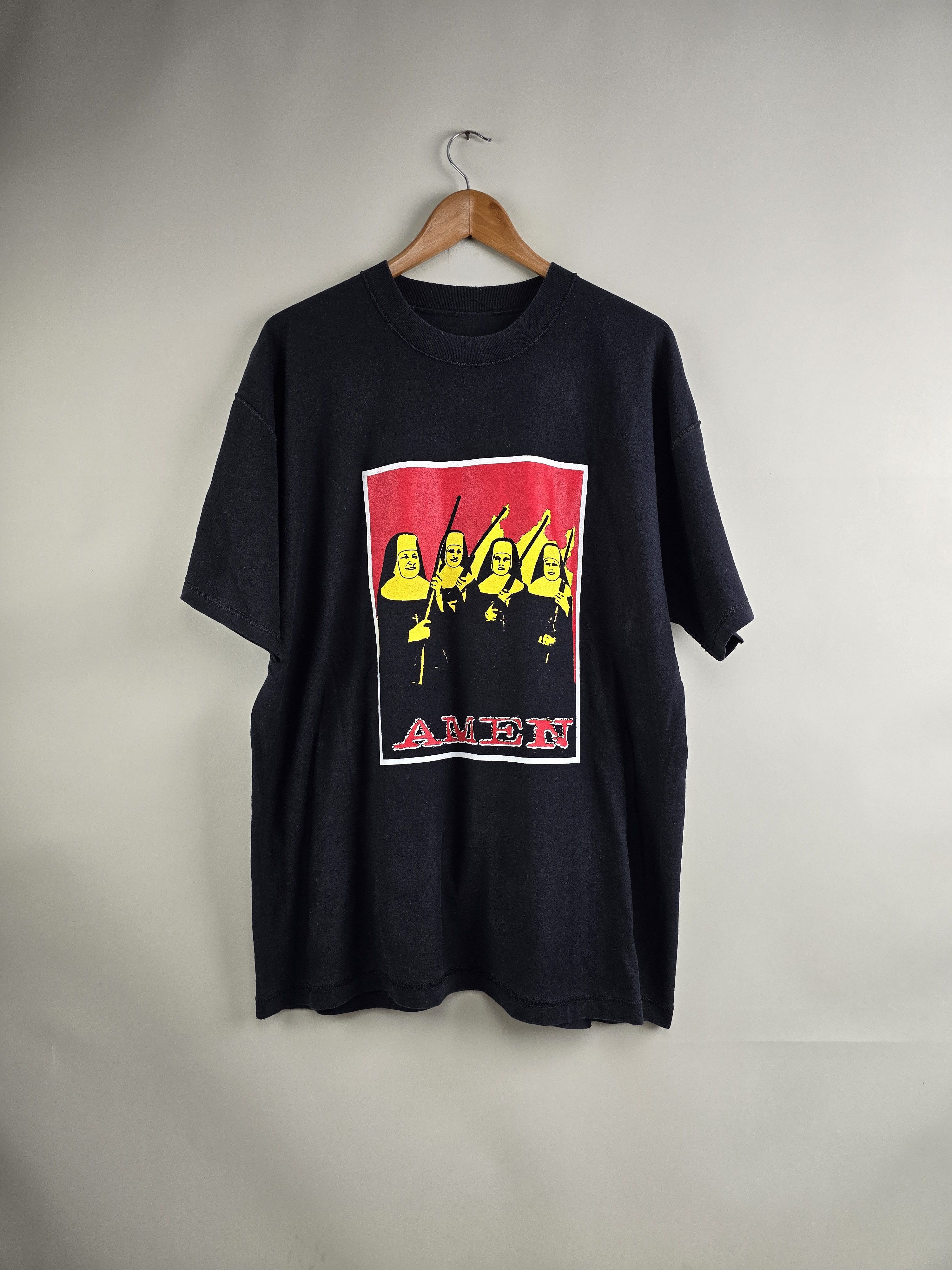 image of Band Tees x Rock Tees 90's Amen Kill Your Parents Punk Hardcore XL 23.5" 30.5" in Black, Men's