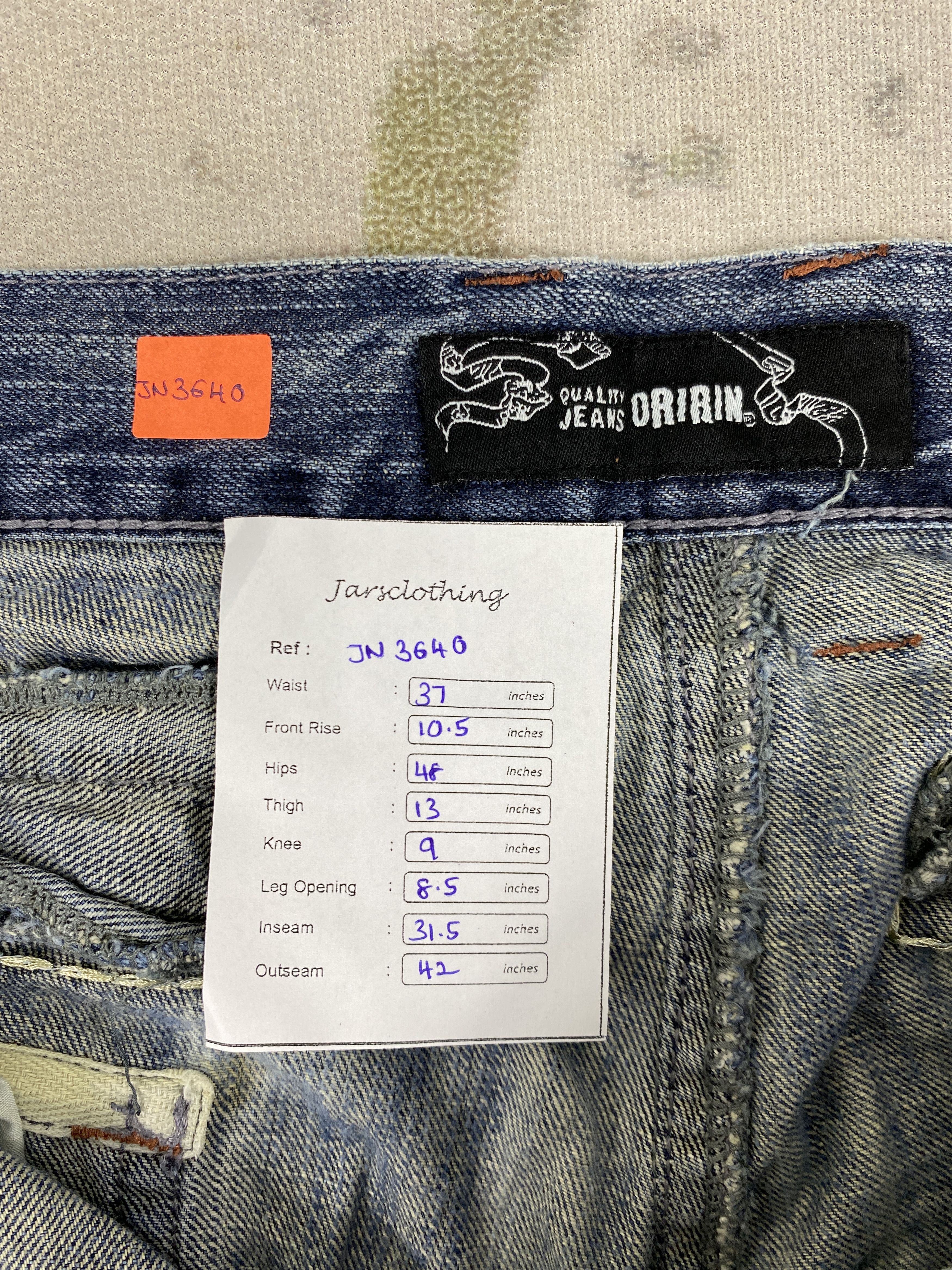 If Six Was Nine Distressed Blue Vintage Oririn 37x31.5 Denim- JN3640 Size US 37 - 9 Thumbnail