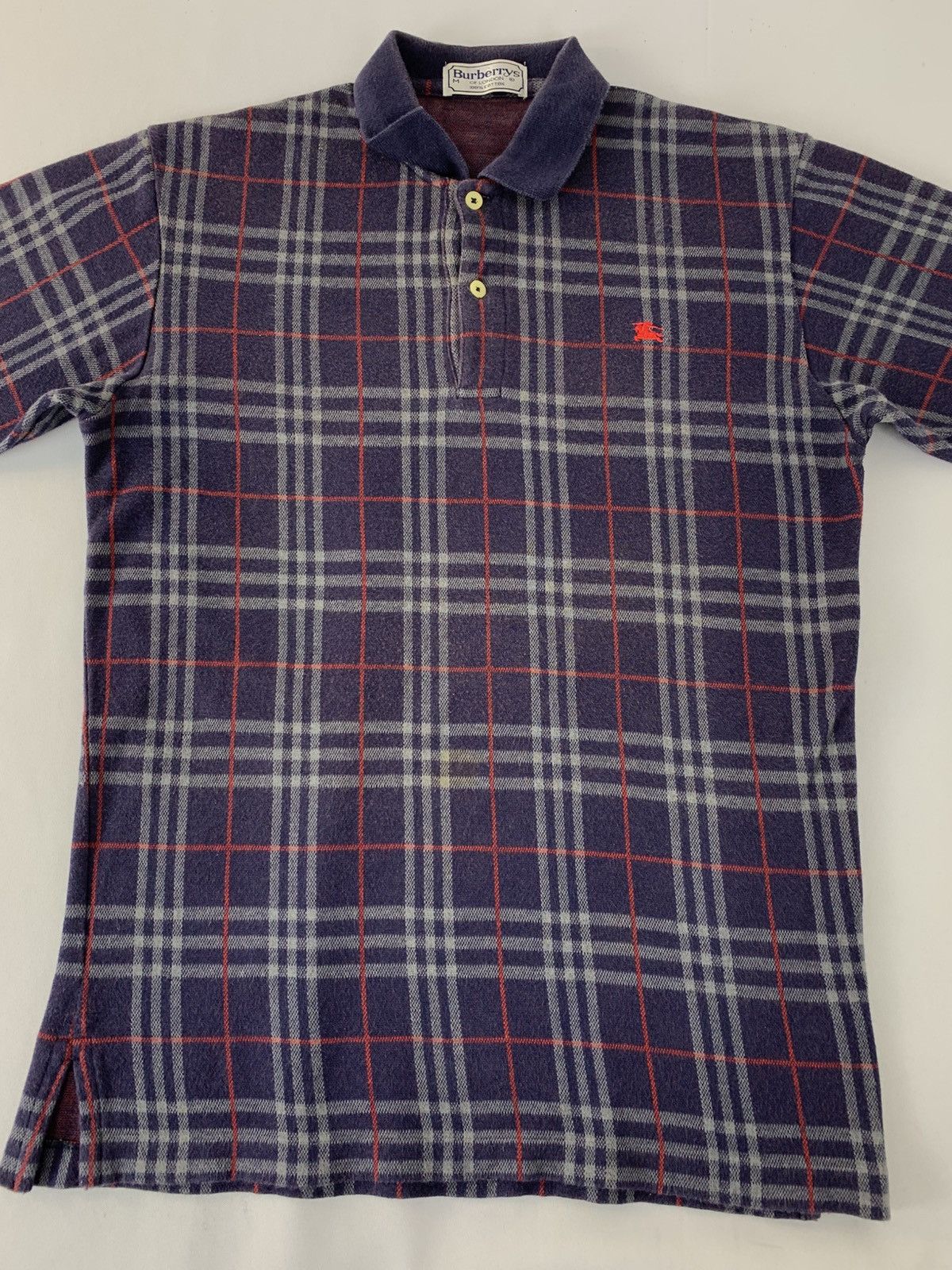 Burberry Vintage Burberrys Of London Striped Checked Polo Tee Size US M / EU 48-50 / 2 - 2 Thumbnail