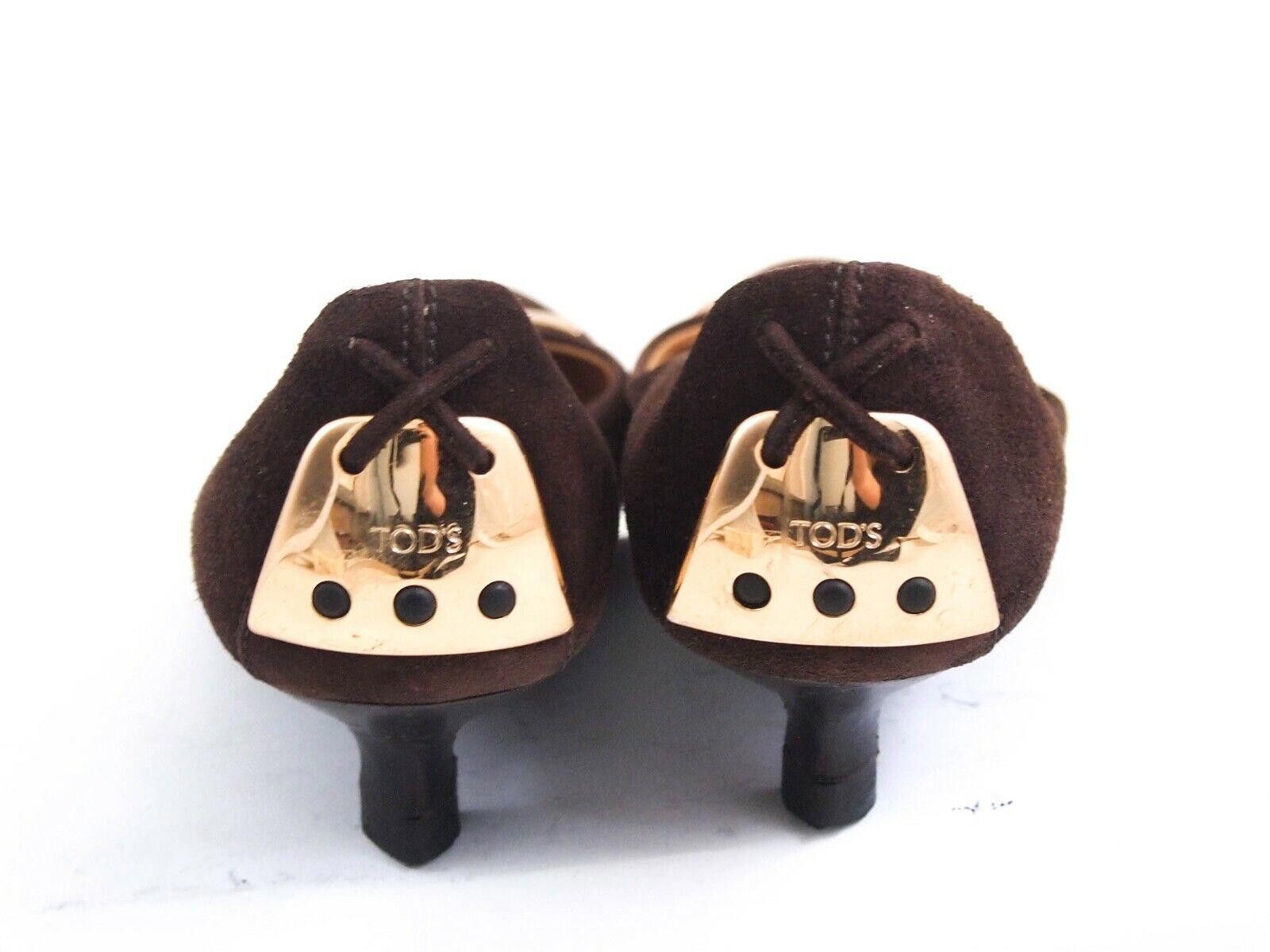 Tod's Tod's Low Heel Pumps Brown Suede Womens US 6 EU 36 Size US 6 / IT 36 - 7 Thumbnail