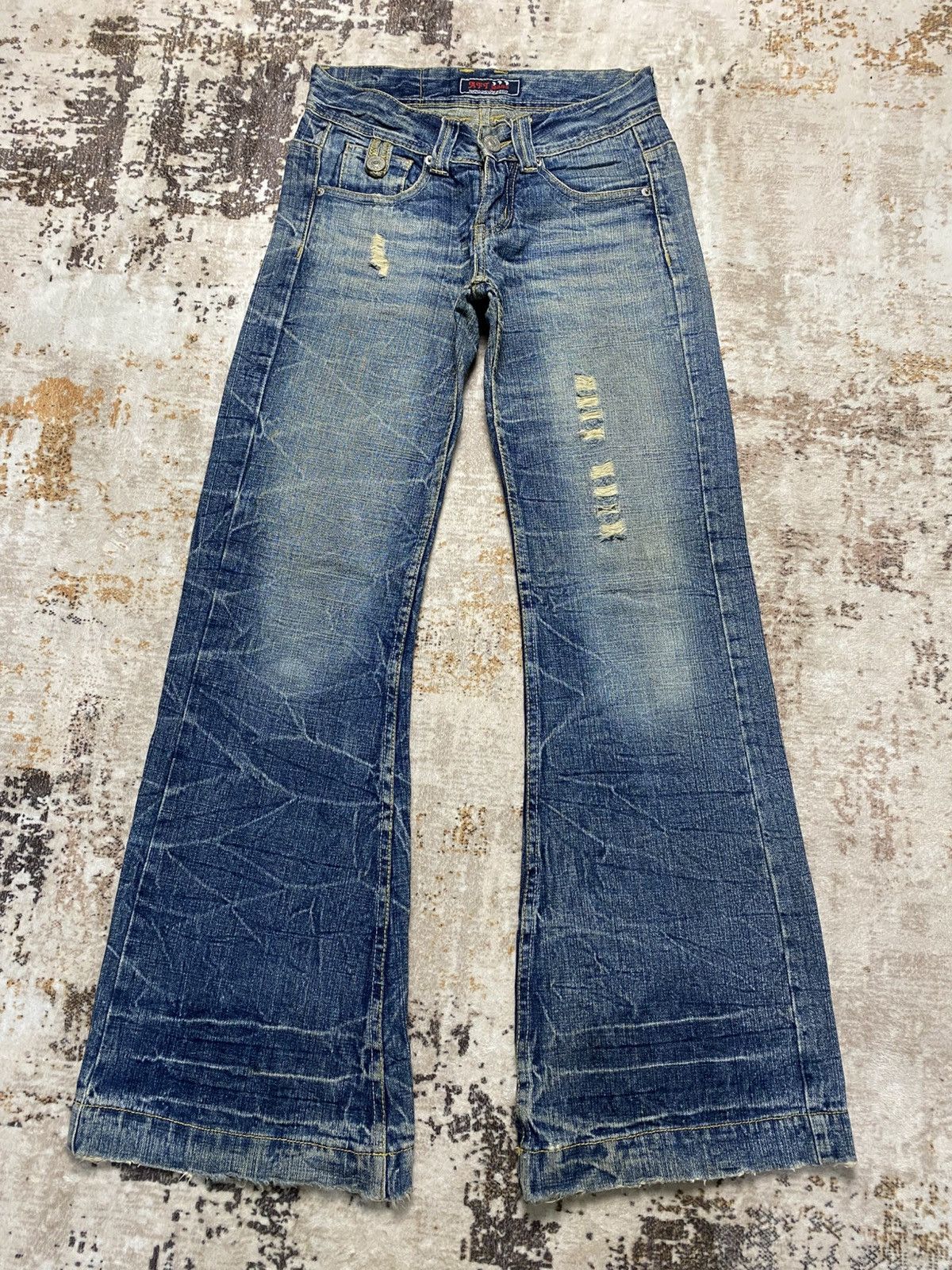 Hysteric Glamour Vintage Baggy Africa Taro Crack Mud Wash Size US 29 - 2 Thumbnail