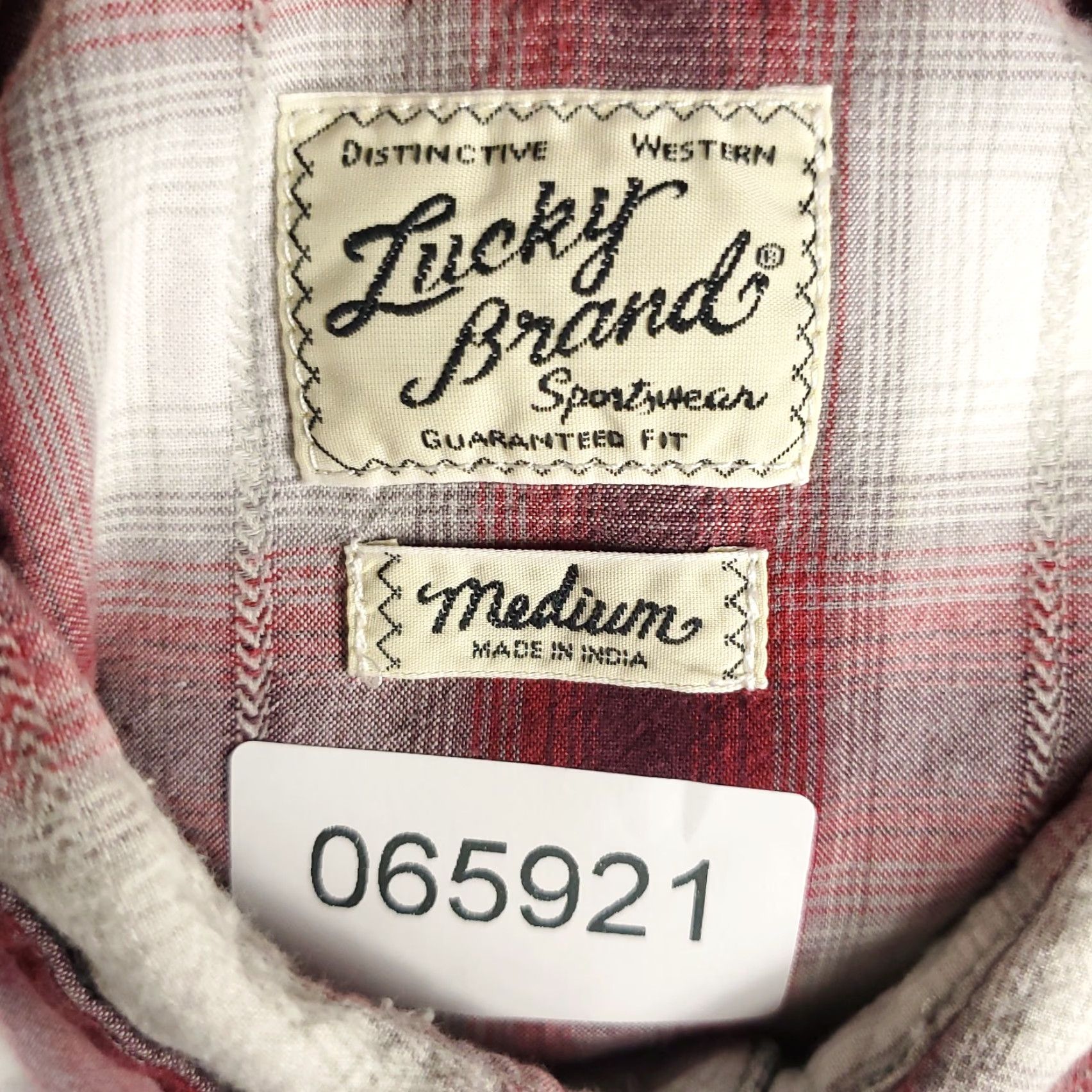 Lucky Brand Lucky Brand Shirt Mens M Red Plaid Western Pearl Button Long Sleeve Casual Formal Workwear Shirt Size US M / EU 48-50 / 2 - 8 Thumbnail