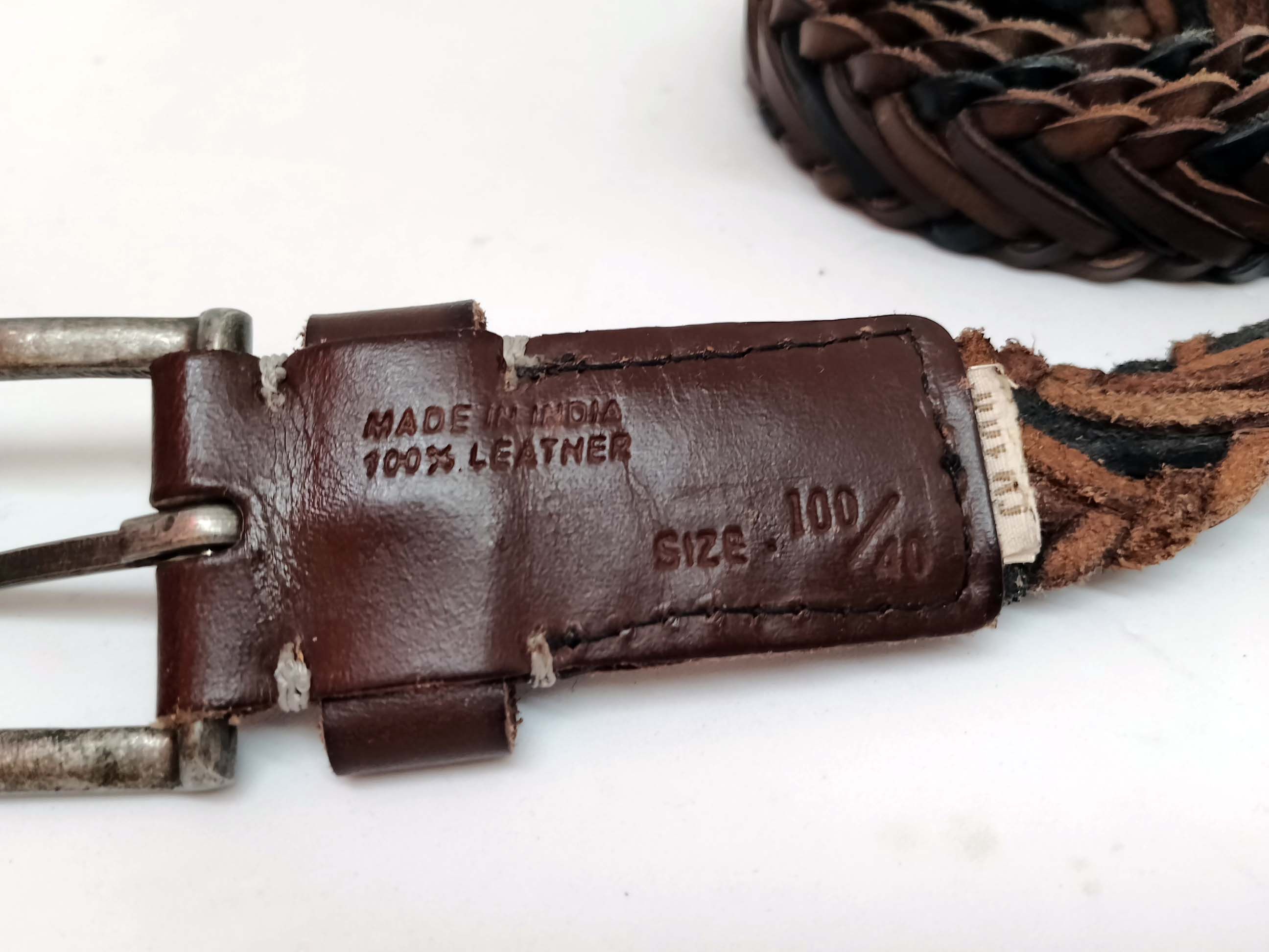 Diesel Brown Leather Diesel Braided Belt Size 100/40 Size ONE SIZE - 3 Thumbnail