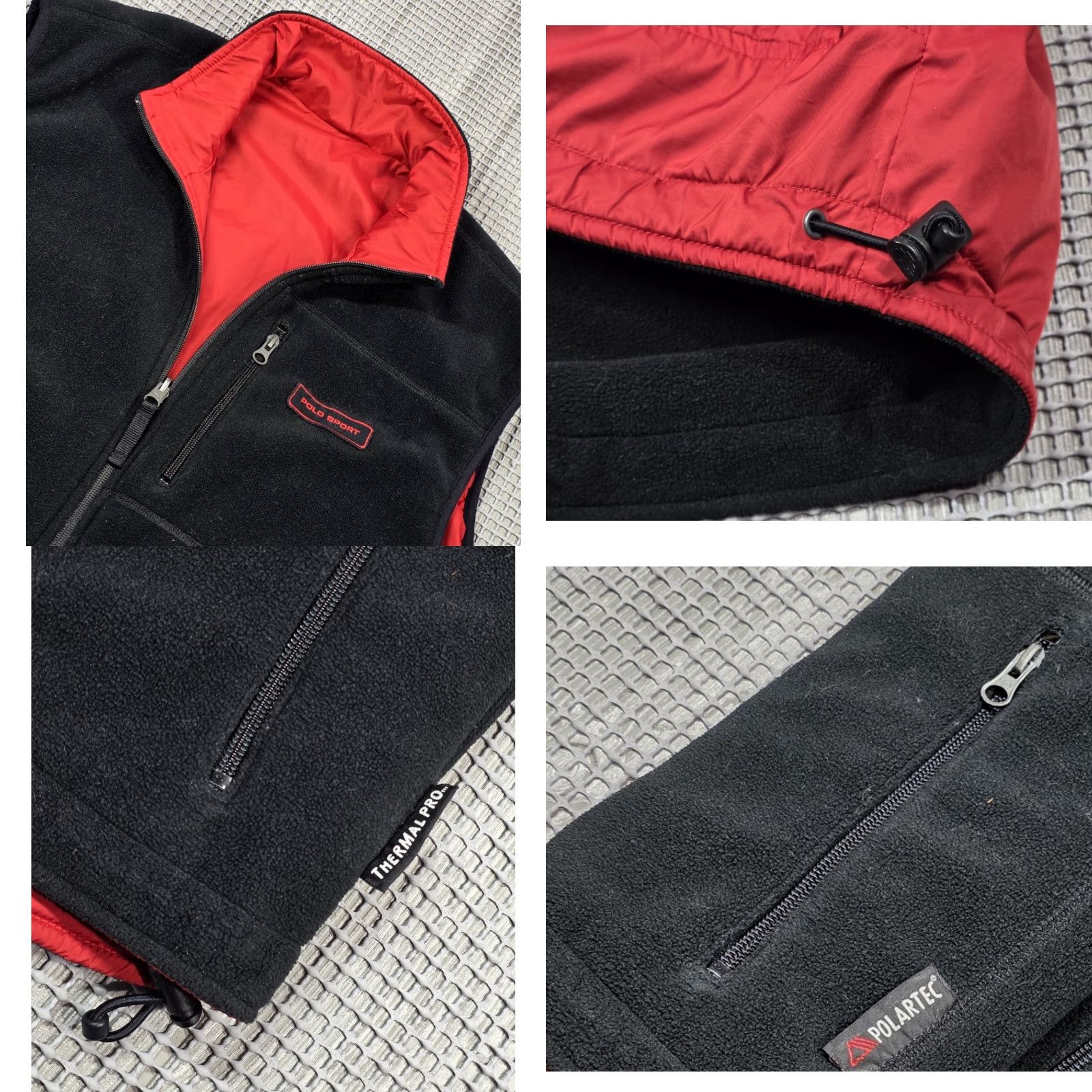 Polo Ralph Lauren VTG Polo Ralph Lauren Polo Sport Vest XL Black Red Reversible Polartec Fleece Fullzip Vest Mens XLT? Size US XL / EU 56 / 4 - 9 Thumbnail