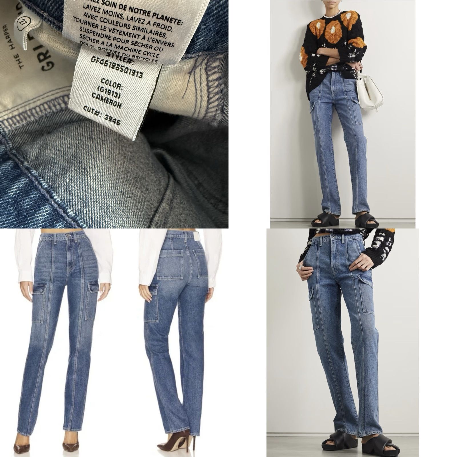 GRLFRND GRLFRND The Harper High Rise Slim Cargo Jeans Cameron 27 Jeans Women Size 27" / US 4 / IT 40 - 8 Thumbnail