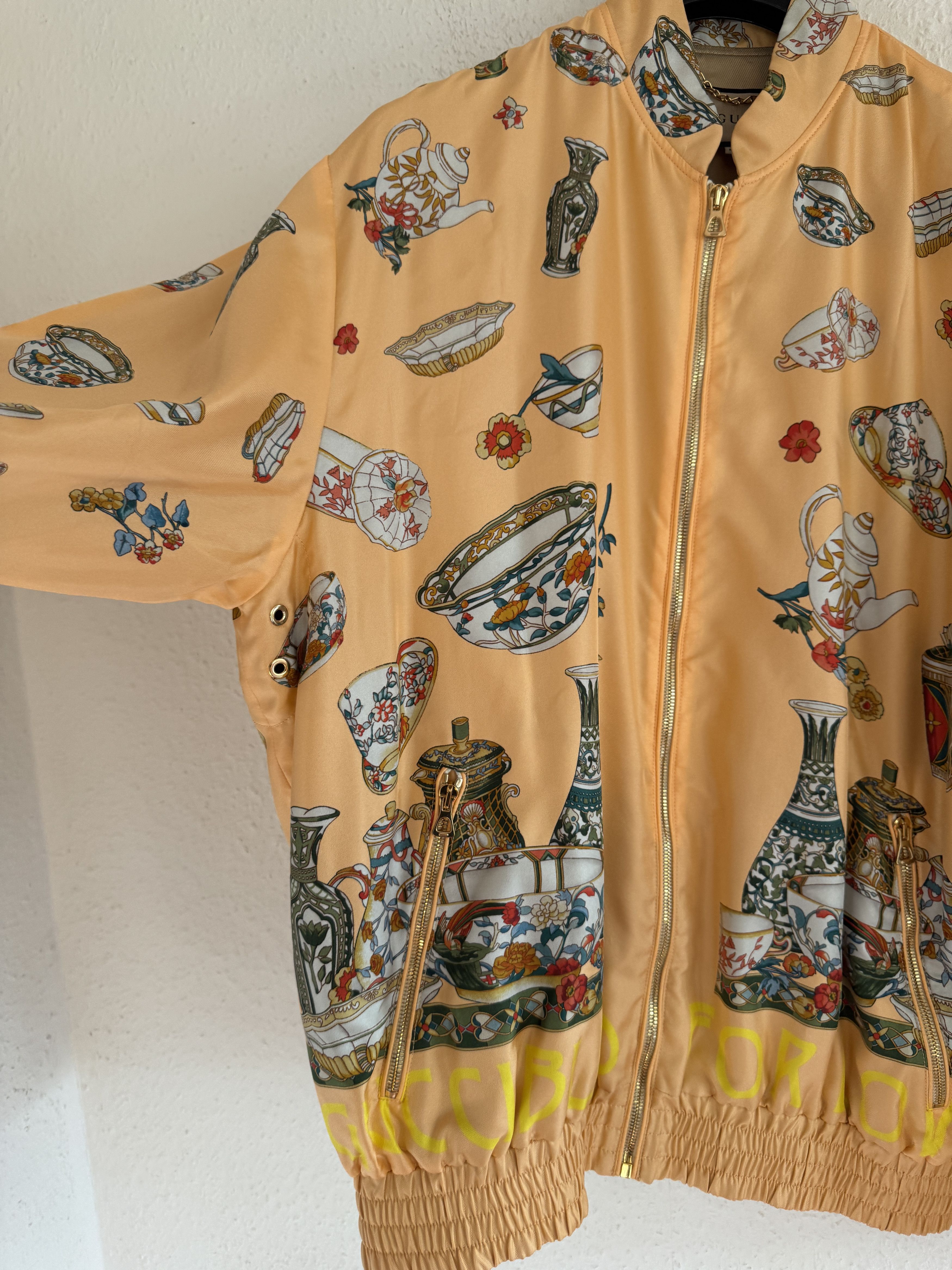 Gucci 1of1 SAMPLE Ceramic Print Silk Track Jacket Size US L / EU 52-54 / 3 - 5 Thumbnail
