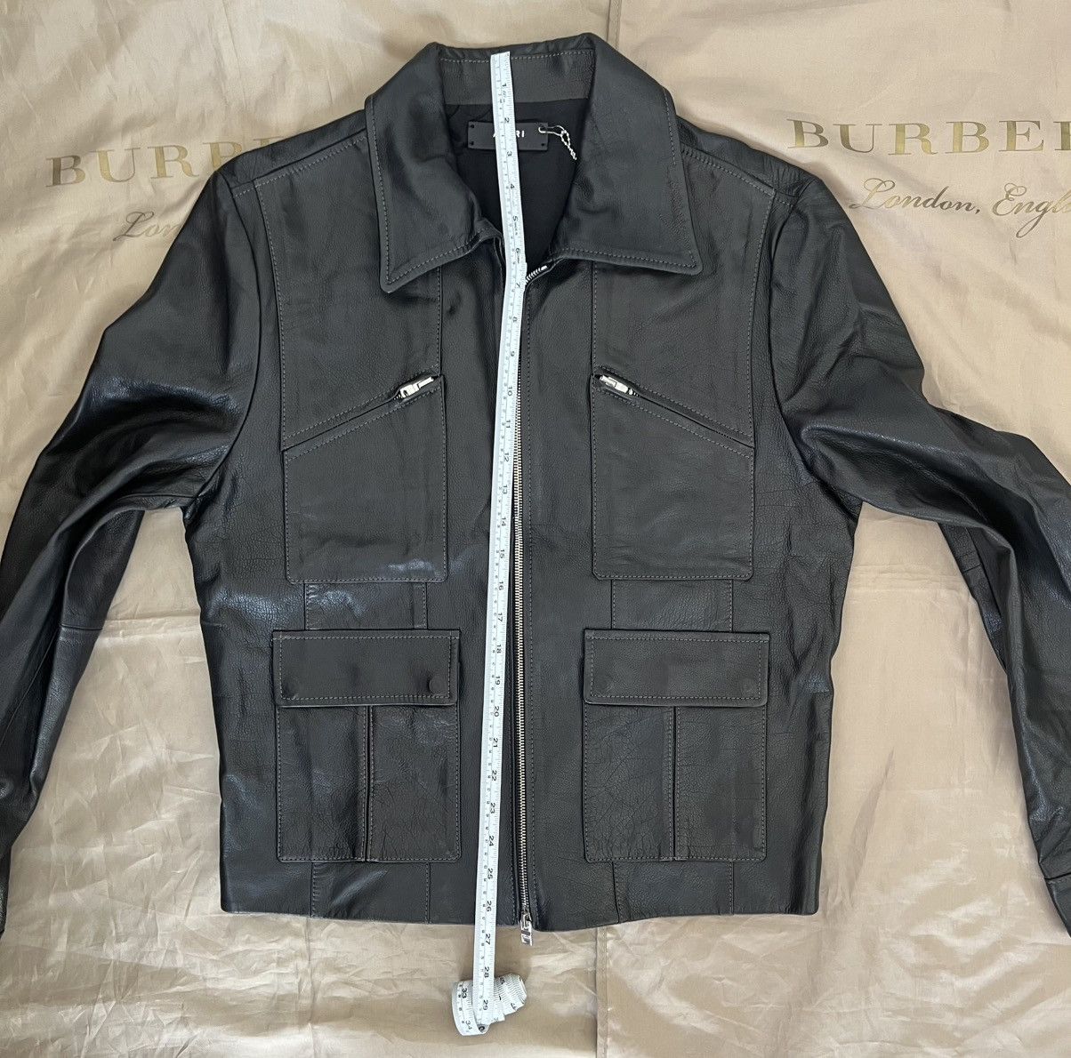 Amiri AMIRI pointed-collar grained leather jacket size 52 Size US L / EU 52-54 / 3 - 14 Thumbnail