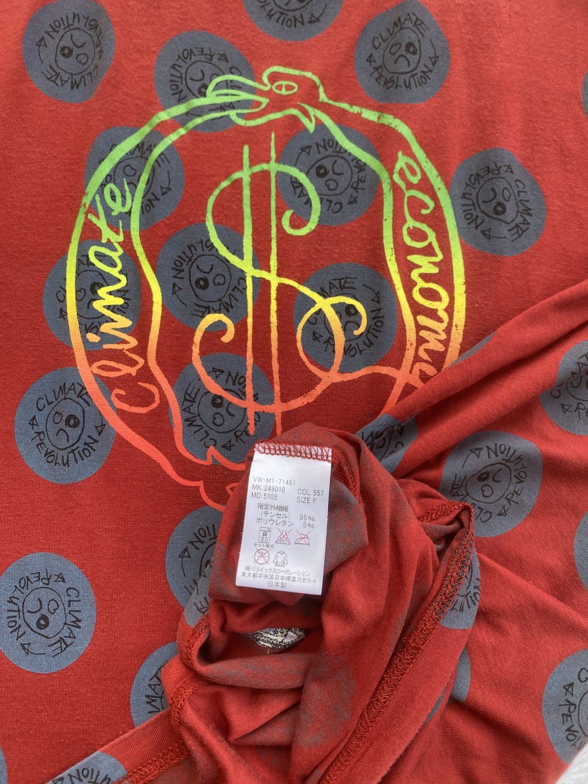 Vivienne Westwood Rare Vivienne Westwood Climate Change Evolution Tshirt Size L / US 10 / IT 46 - 17 Thumbnail