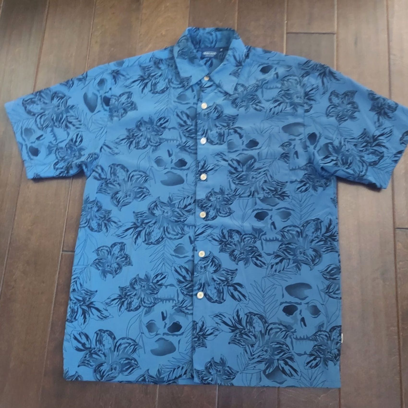 Sideout Sideout Shirt Mens M Men Short Sleeve Pocket Blue Black Floral Dress Size Size 40R - 2 Thumbnail