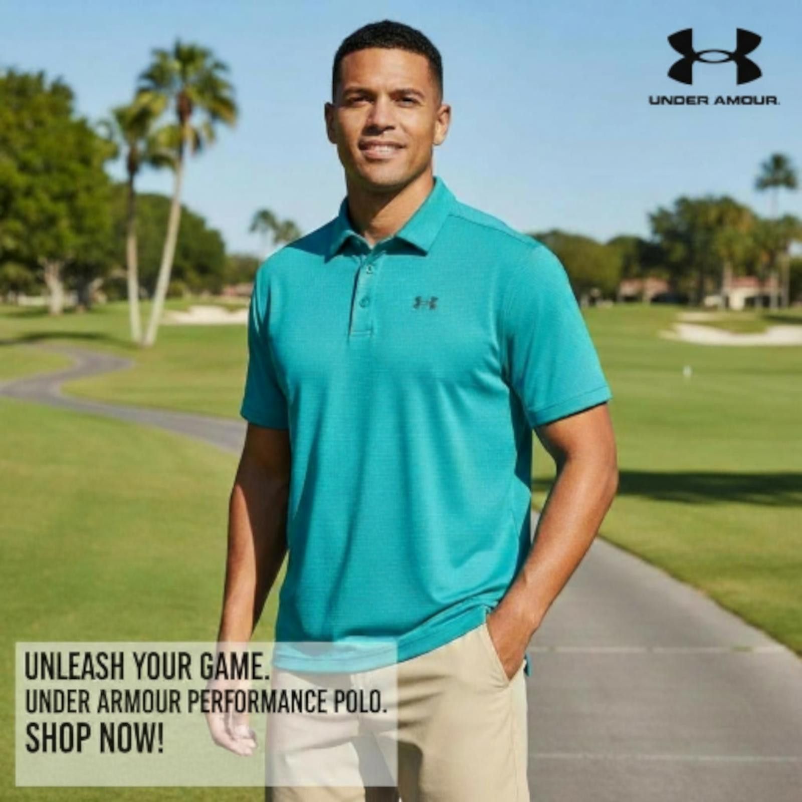 Under Armour Under Armour Men's Performance Polo Shirt in Teal Size M Size US M / EU 48-50 / 2 - 1 Thumbnail