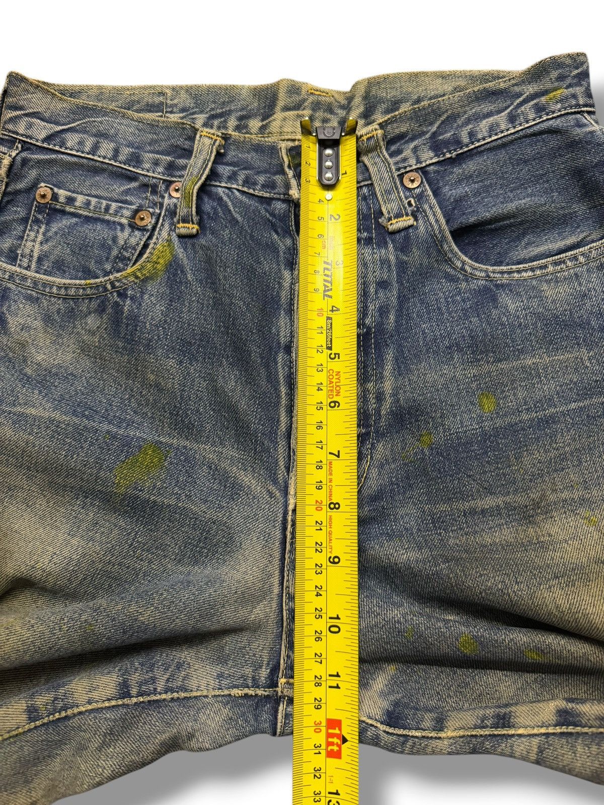 Denime Vintage 90s Denime Crazy Fade, Paint Splatter Selvedge | W27 Size US 27 - 16 Thumbnail