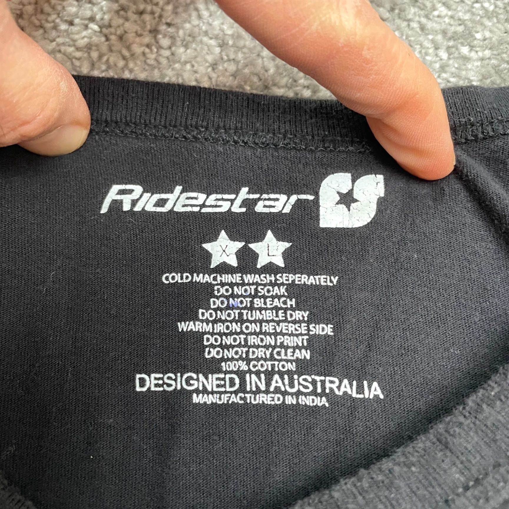 Vintage VINTAGE Ridestar Black T-Shirt Womens XL Crew Neck Short Sleeve Cotton Graphic Print 90s Punk Retro Rock Casual Tee Size XL / US 12-14 / IT 48-50 - 7 Thumbnail