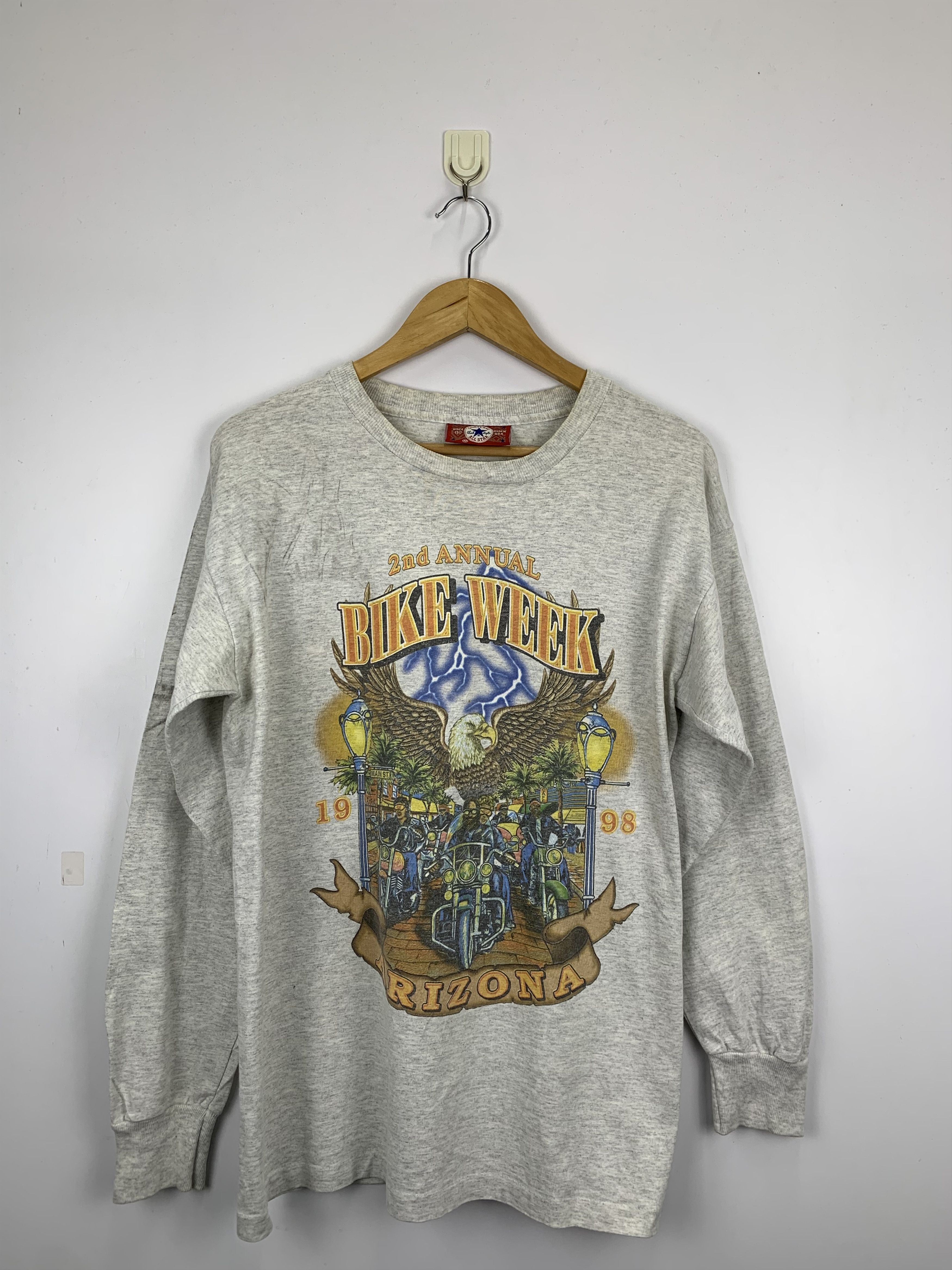 Converse Vintage 90s Converse Bike Week 1998 Long Sleeve Tee TA0043 Size US M / EU 48-50 / 2 - 1 Thumbnail