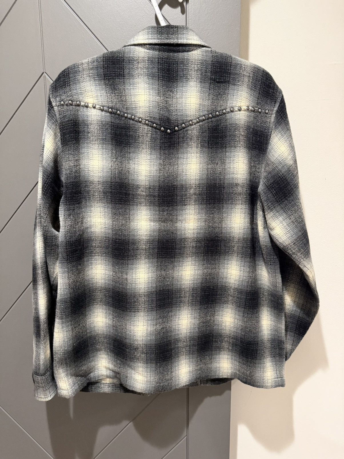 Supreme Studded Shadow Plaid Zip Up Shirt Size US M / EU 48-50 / 2 - 6 Thumbnail
