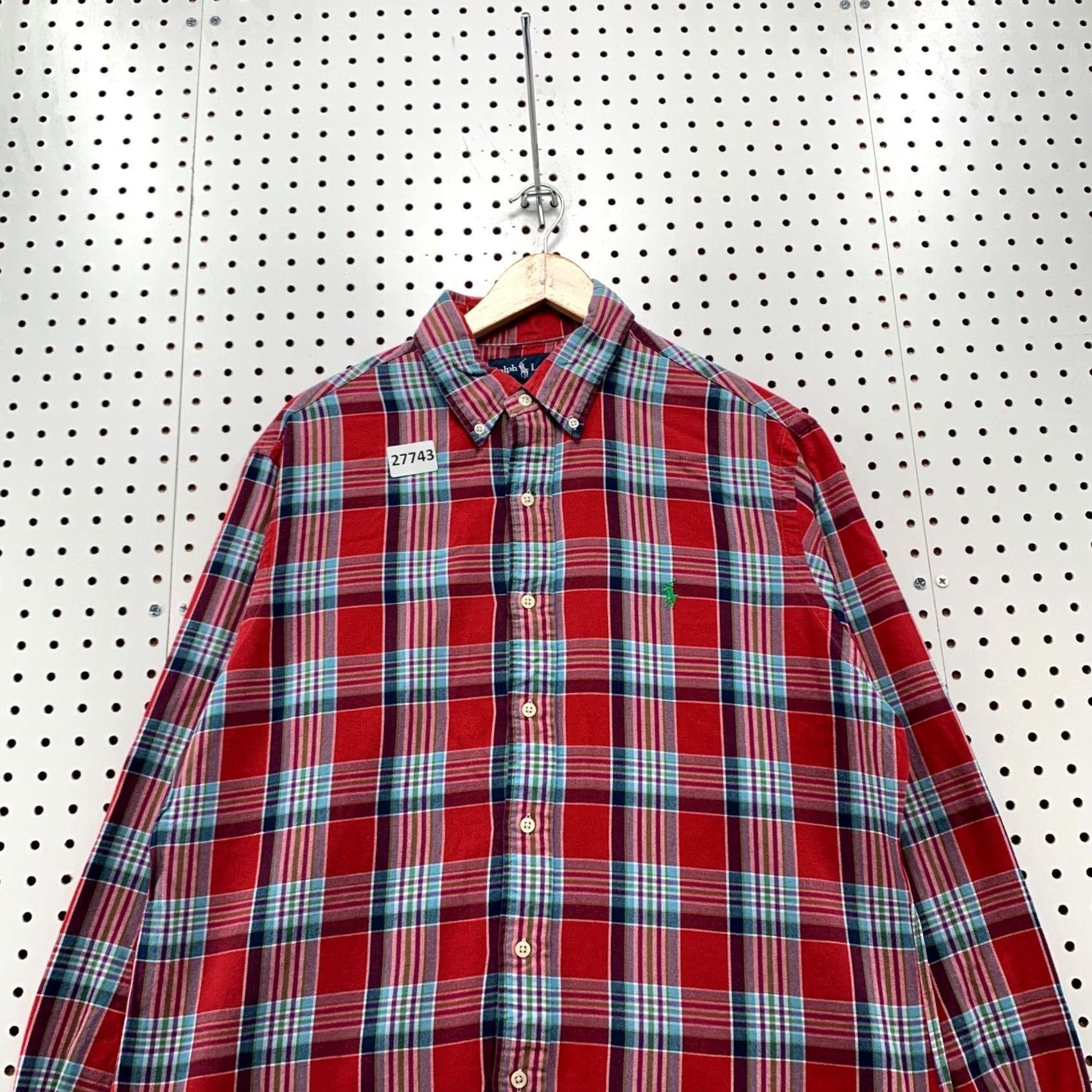 Ralph Lauren Ralph Lauren Button Down Shirt Men L Red Blue Plaid Long Sleeve Custom Fit Size US L / EU 52-54 / 3 - 5 Thumbnail