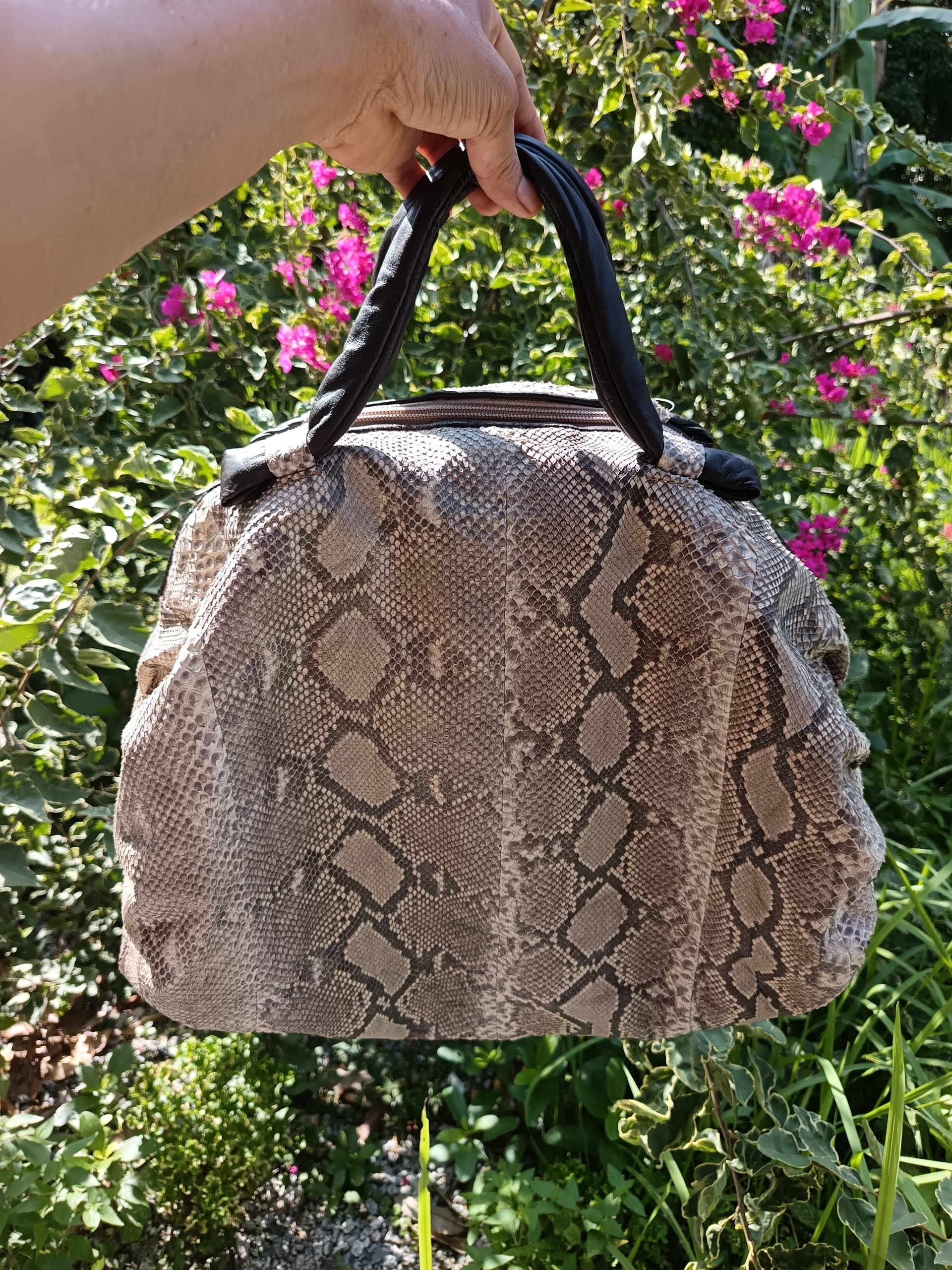 Japanese Brand Snake skin python vtg unknown Japan duffle bag Size ONE SIZE - 2 Thumbnail