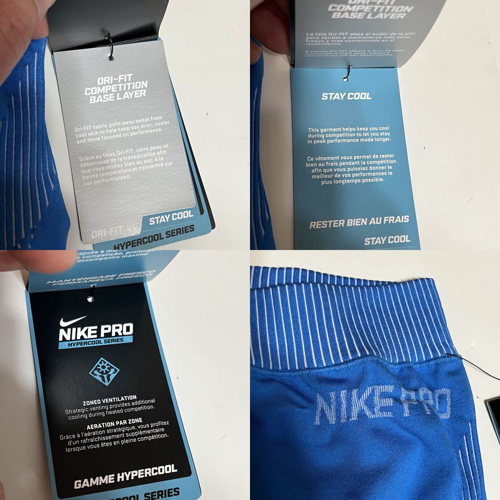 Nike NIKE PRO Hyper COOL 3.0" Compression Shorts Womens Medium Blue Dri Fit NWT Size 32" / US 10 / IT 46 - 8 Thumbnail