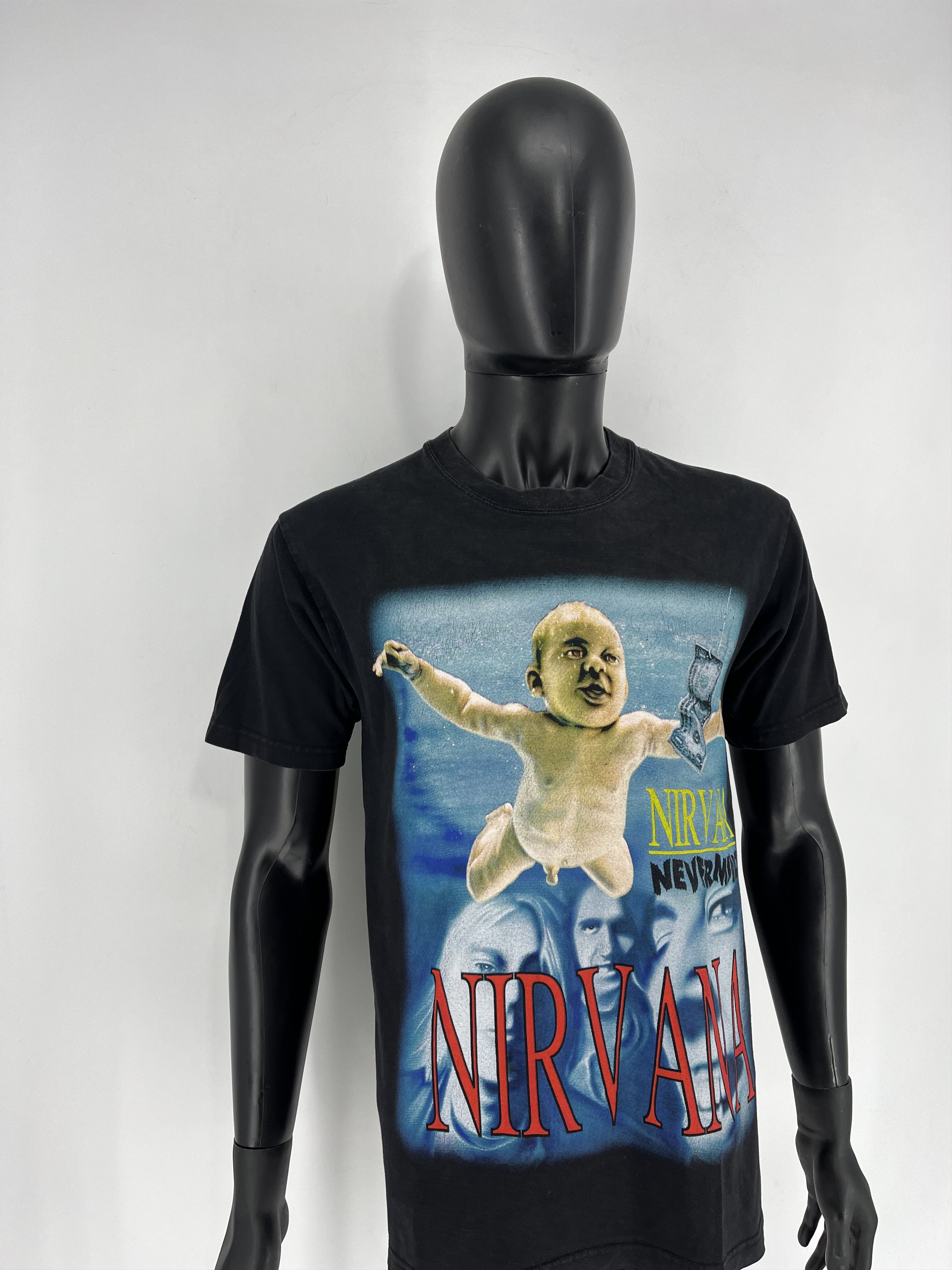 Band Tees Vintage Nirvana NEVERMIND Bootleg Band Shirt Size US M / EU 48-50 / 2 - 3 Thumbnail