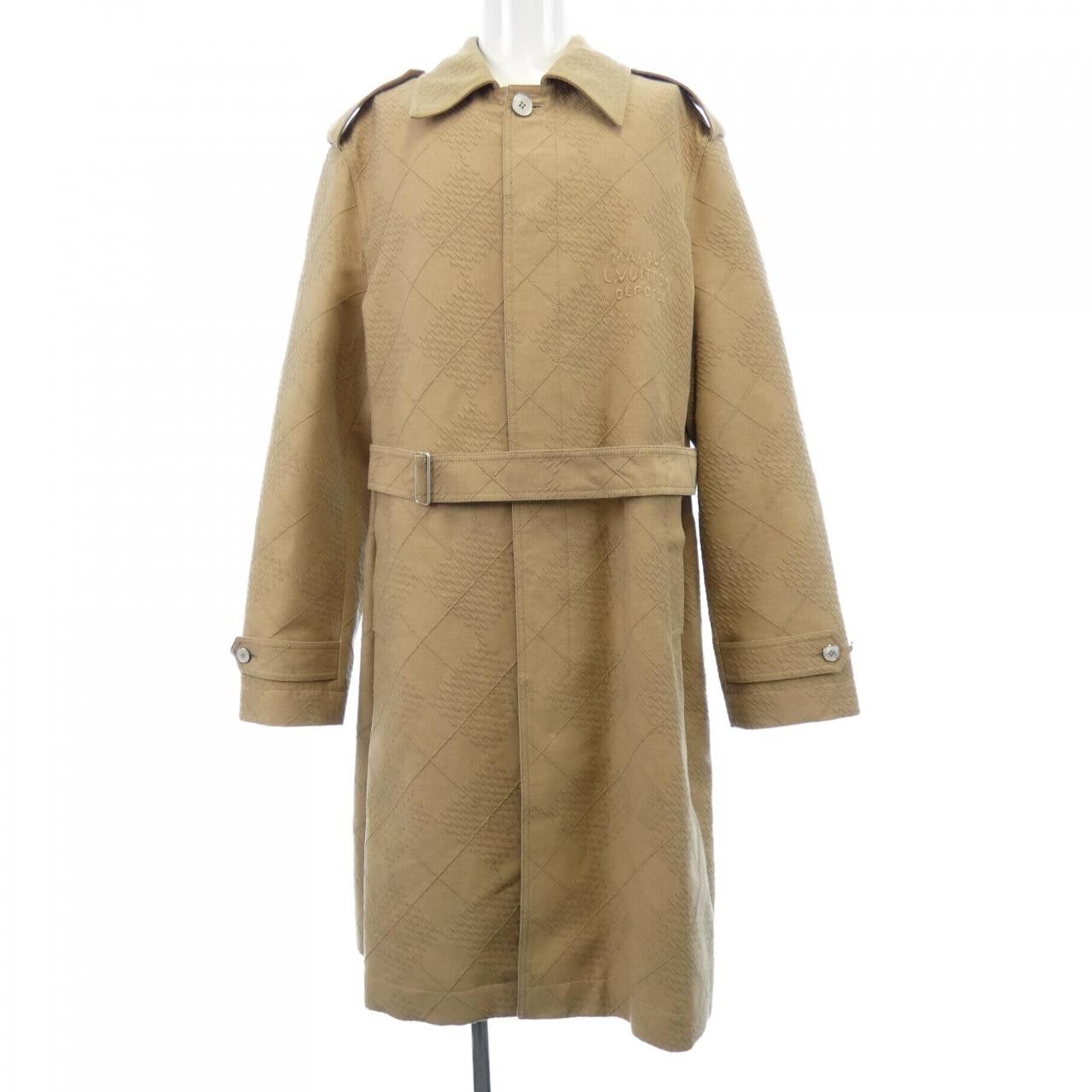 Louis Vuitton Louis Vuitton Louis Vuitton Cotton Silk Blend Trench Coat Textile Outerwear HSK02EQCW DUTY FREE for USA Size ONE SIZE - 1 Thumbnail